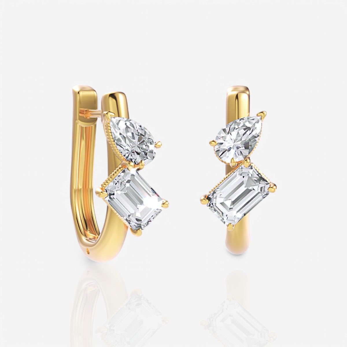 Toi et Moi Lab Diamond Hoop Earrings