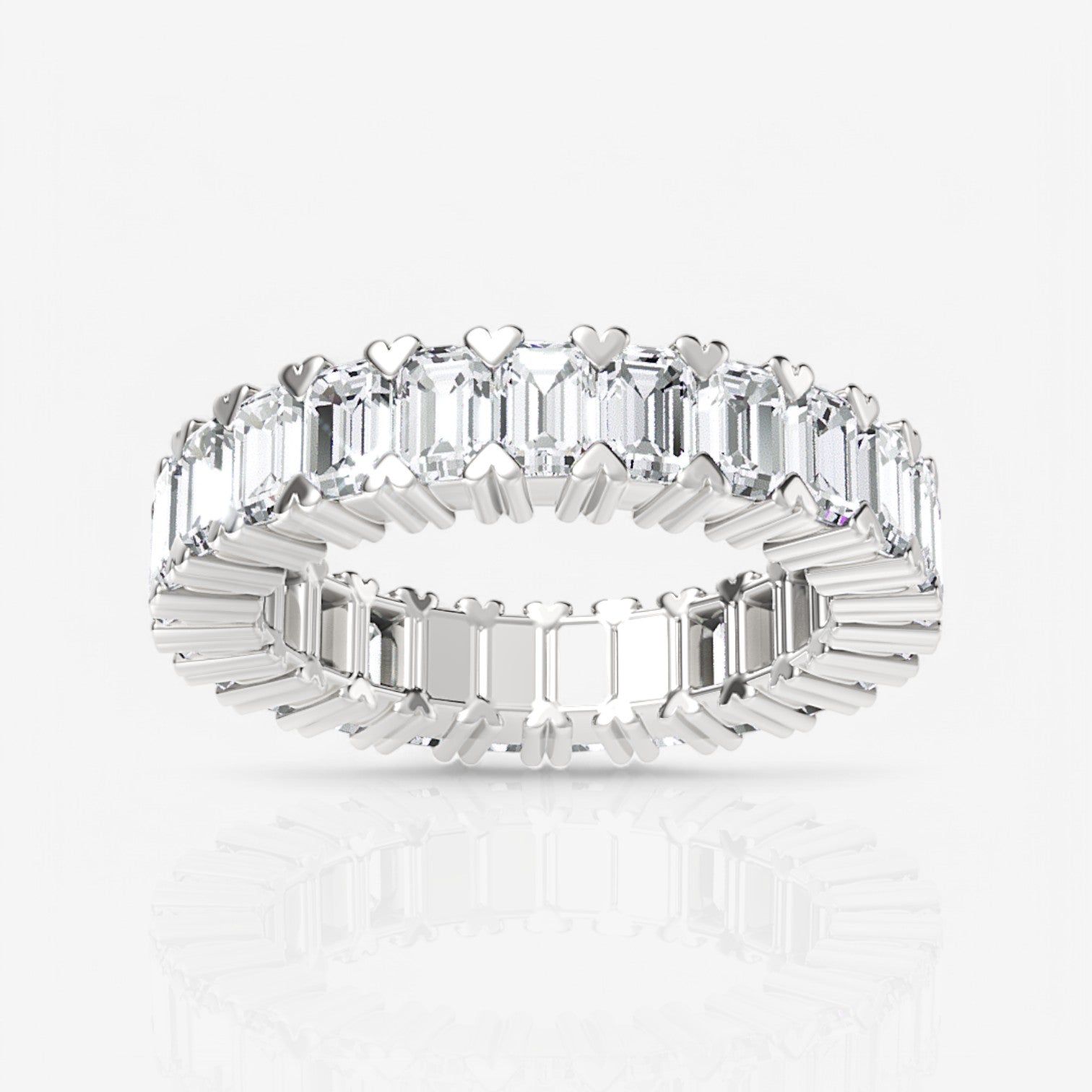 Shared Prong Emerald Cut Lab Diamond Eternity Band