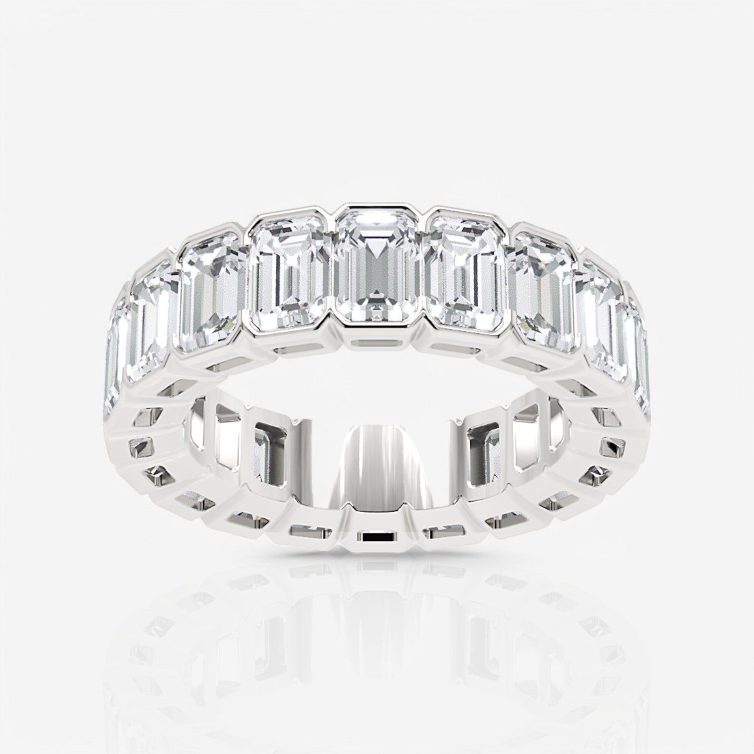 Half Bezel Emerald Lab Diamond Eternity Band