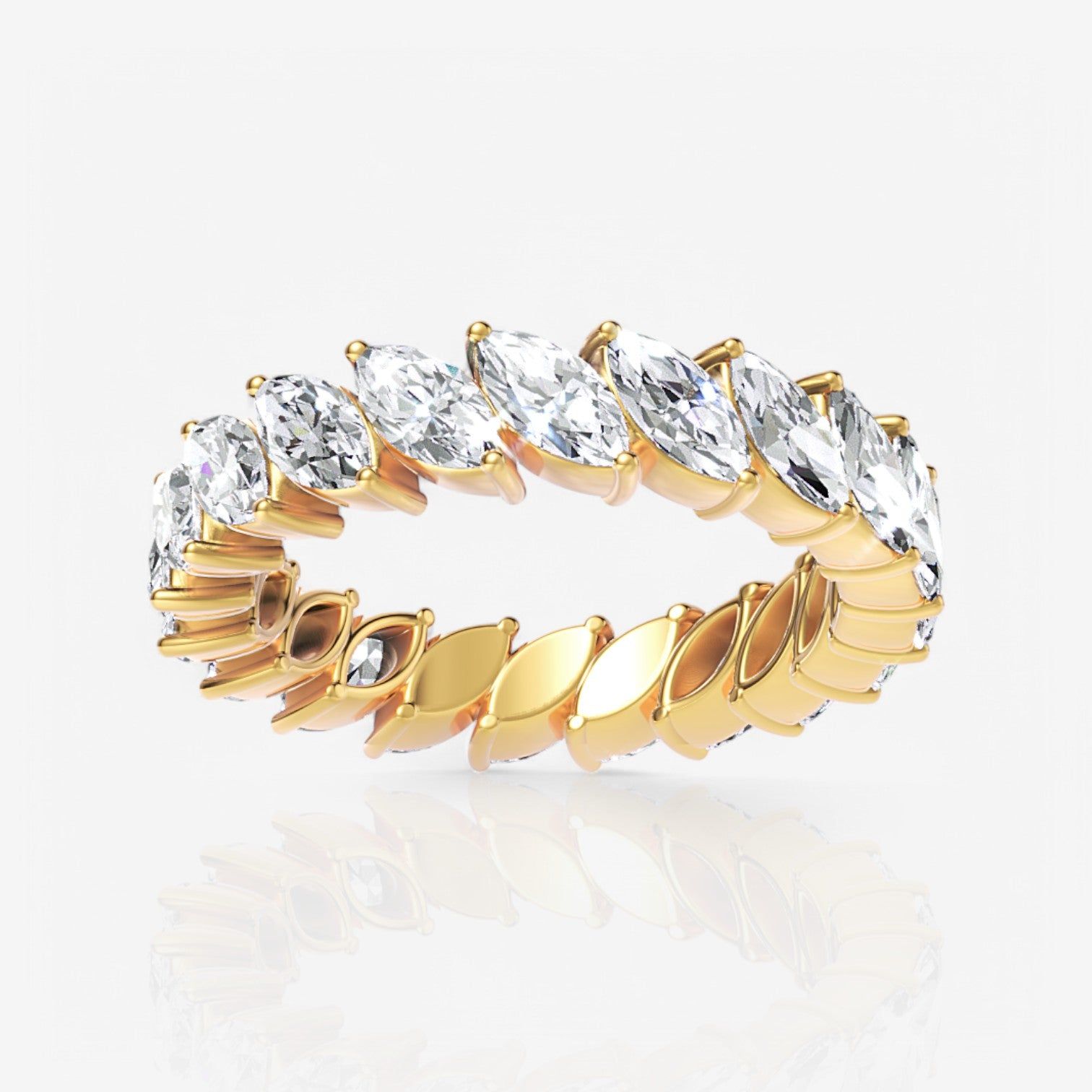 Marquise Lab Diamond Eternity Ring