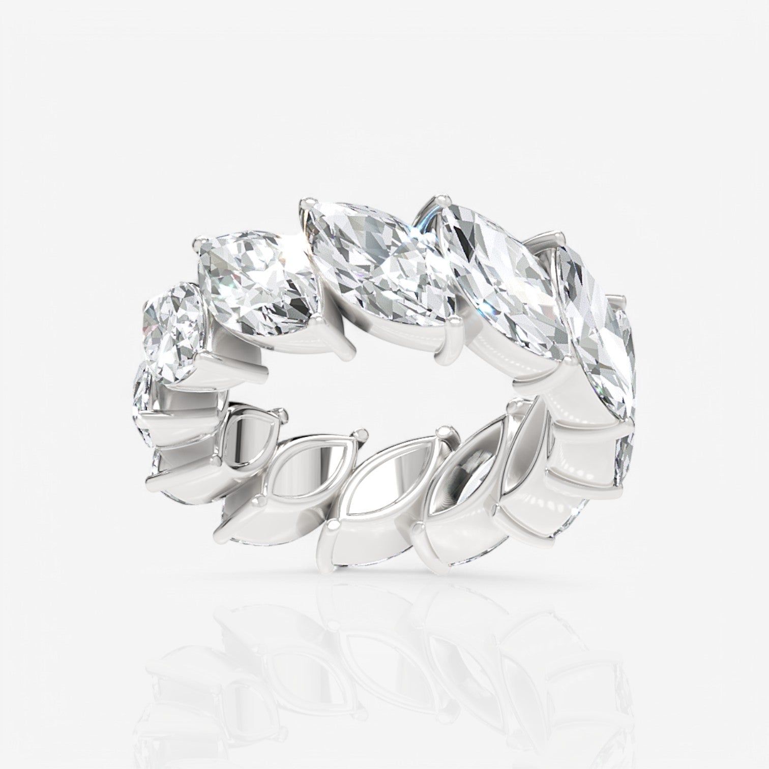 Marquise Lab Diamond Eternity Ring
