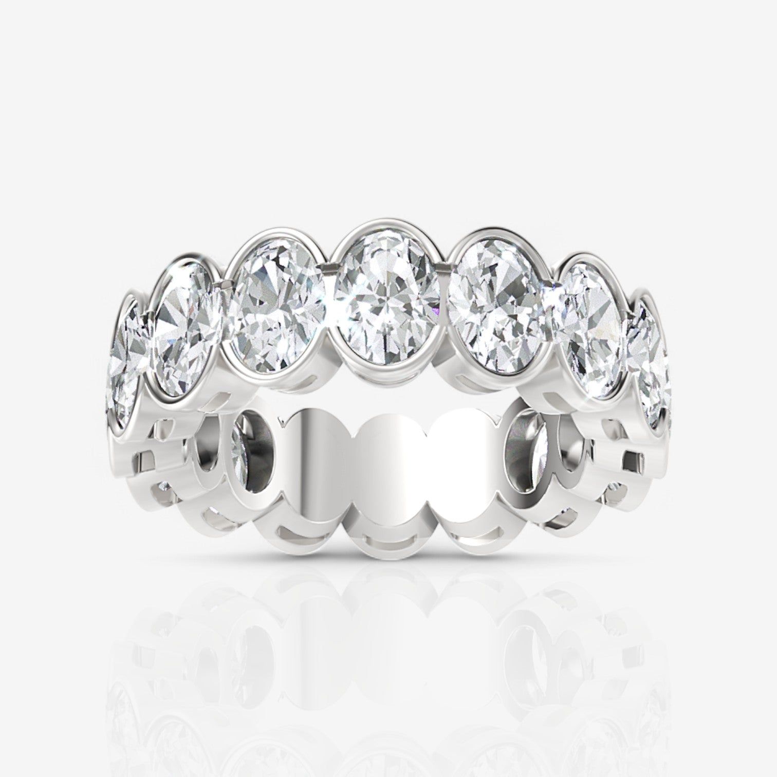 Half Bezel Oval Diamond Eternity Band