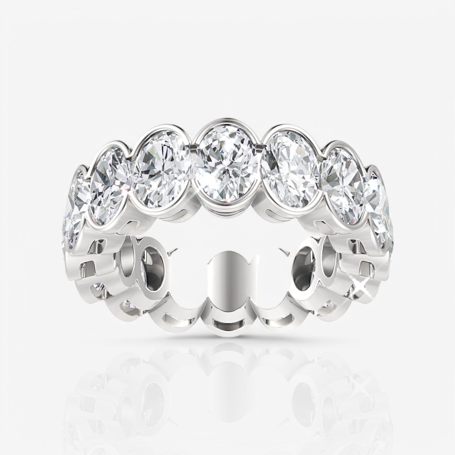 Half Bezel Oval Diamond Eternity Band
