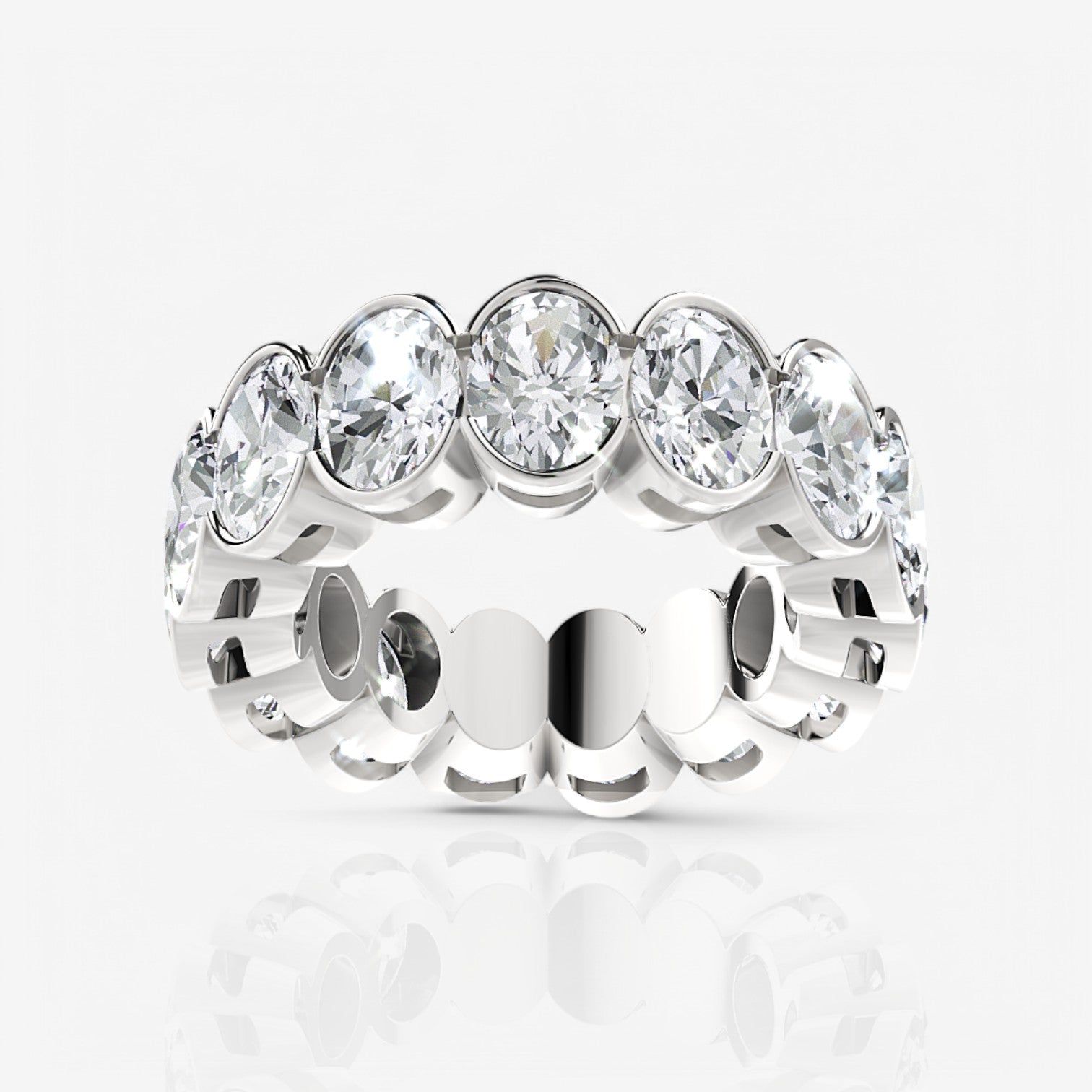 Half Bezel Oval Lab Grown Diamond Eternity Band