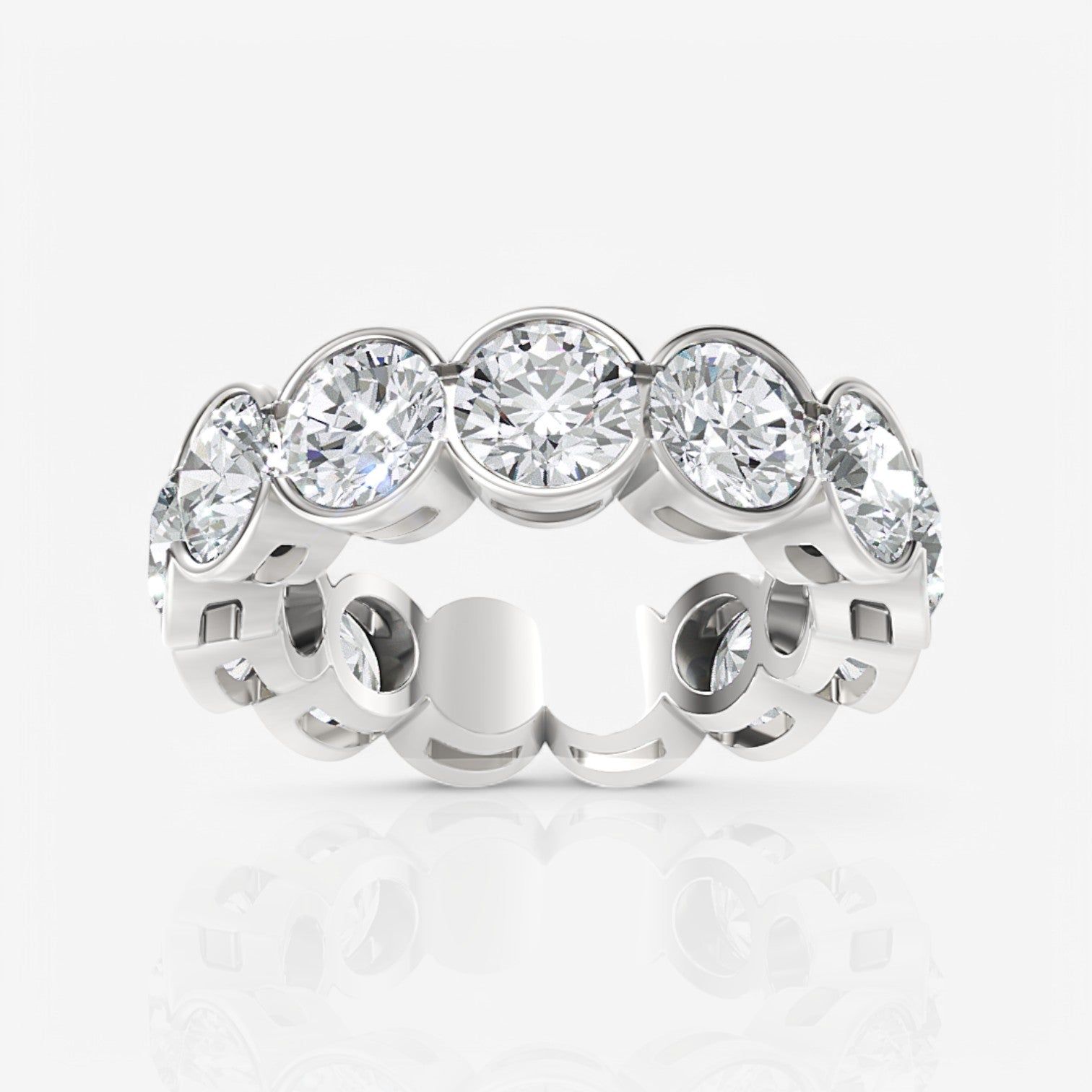 Half Bezel Round Diamond Eternity Band