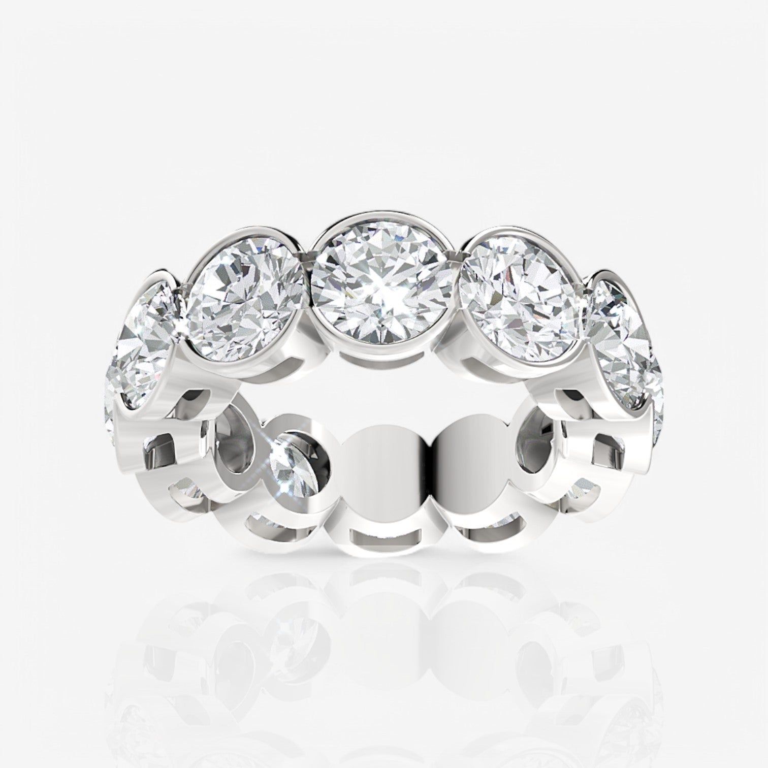 Half Bezel Round Lab Diamond Eternity Band