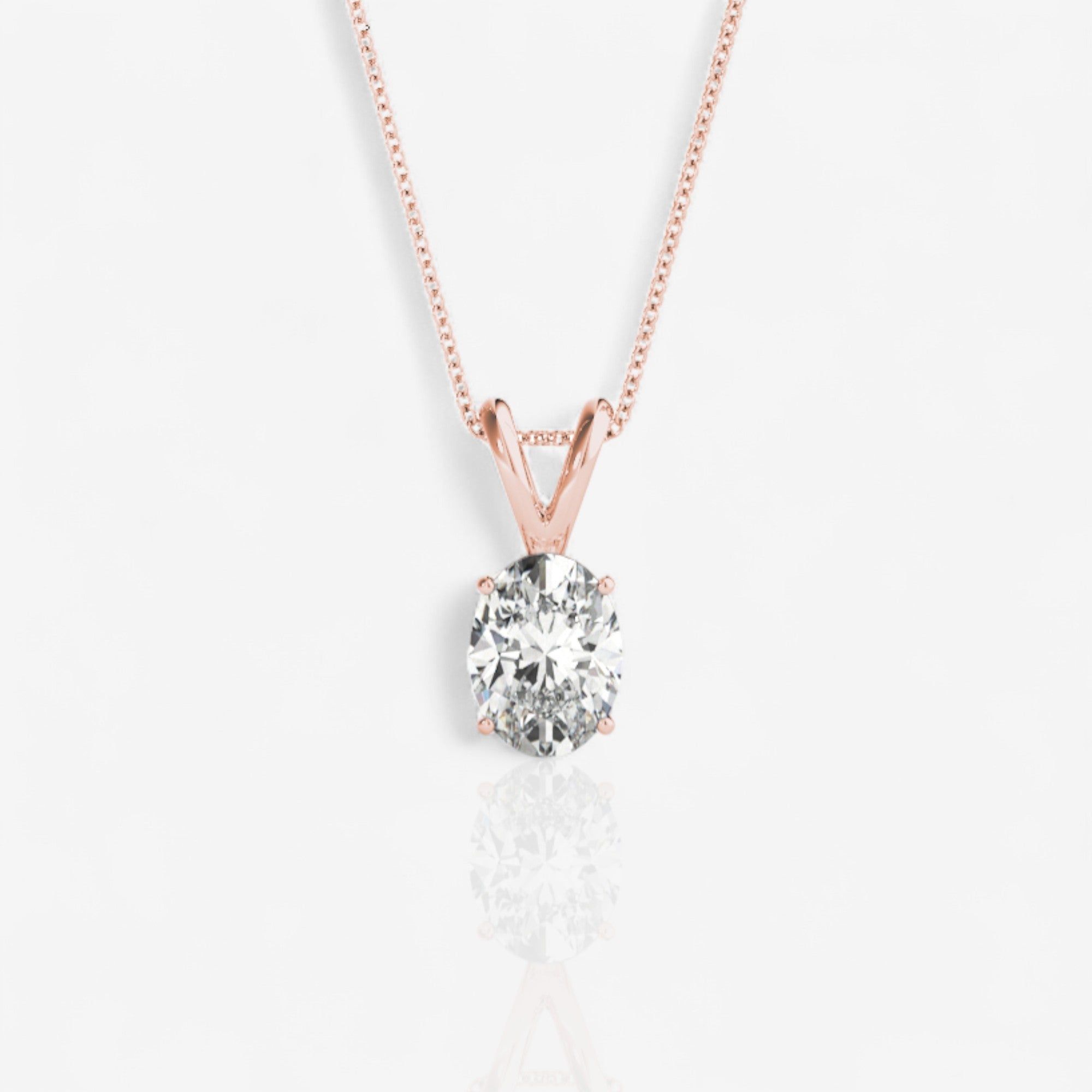 Design Your Own Split Bail Oval Cut Solitaire Pendant Setting