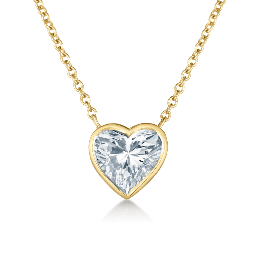 Bezel-Set Heart Shaped Lab-Grown Diamond Pendant