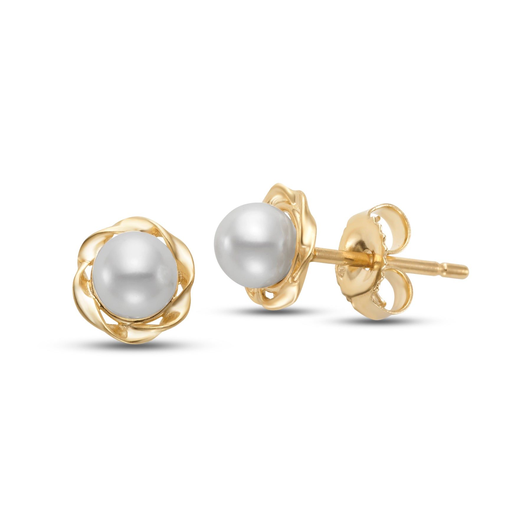 14kt Yellow Gold 4-4.5mm Freshwater Pearl Earrings