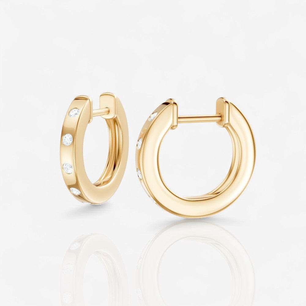 0.10 CTW 14kt Gold Lab-Grown Diamond Huggie Hoop Earrings