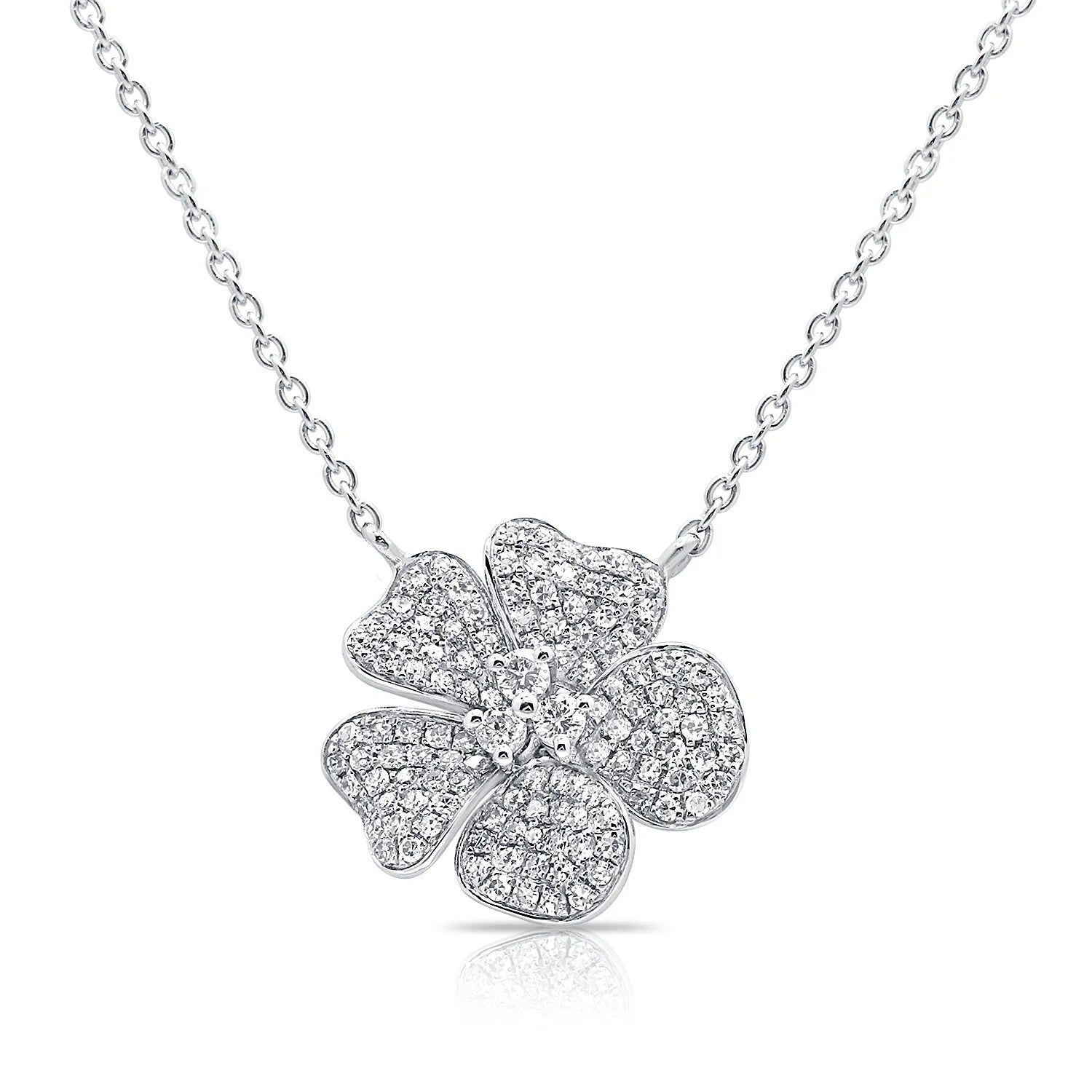 14kt Gold 0.40 CTW Diamond Flower Necklace