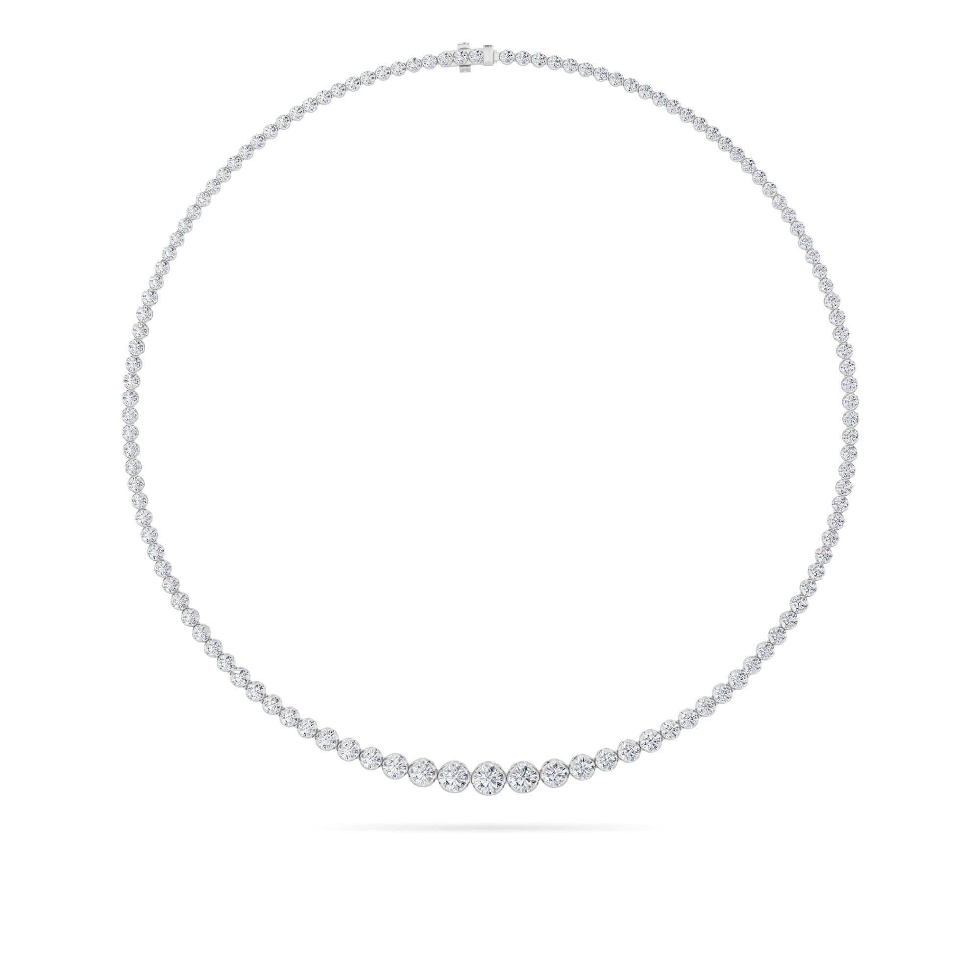 IGI Certified 10.00 CTW FVS Four-Prong Lab Grown Diamond Graduating Full Riviera Necklace in 14kt White Gold