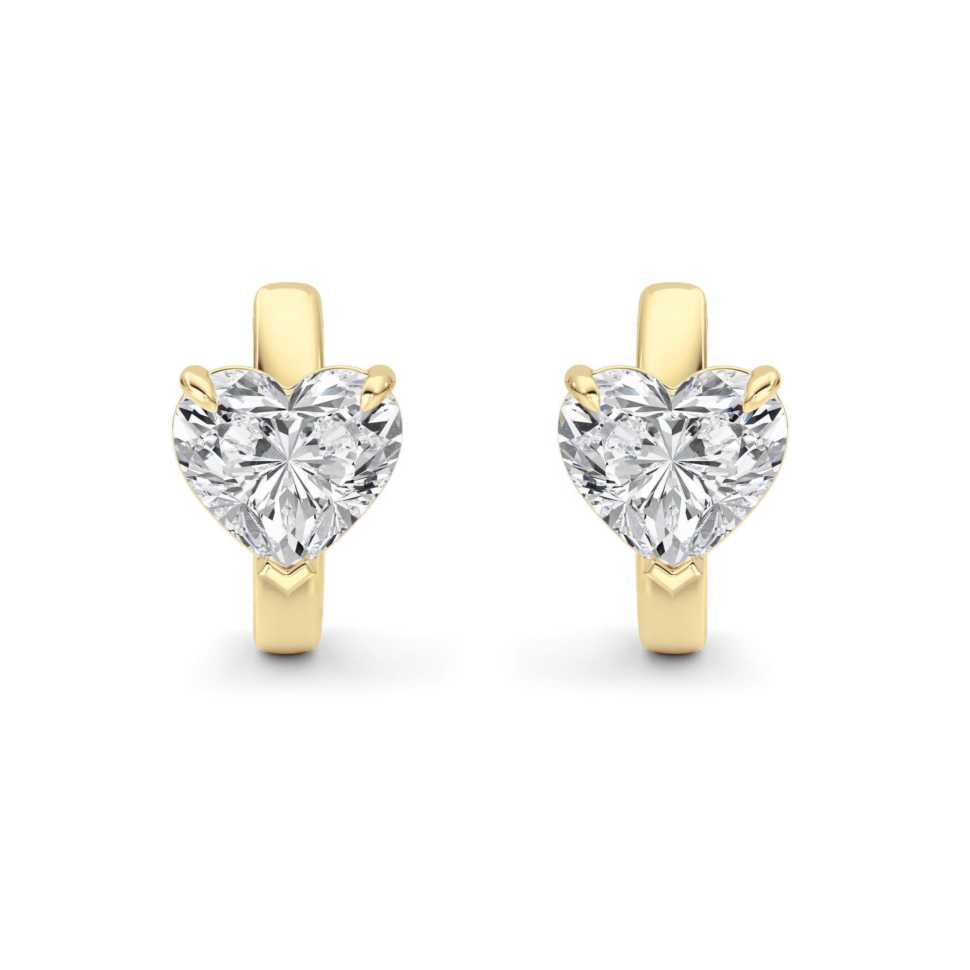 IGI Certified 2.00 CTW FVS Heart Shaped Lab-Grown Diamond Hoop Earrings in 14K Yellow Gold