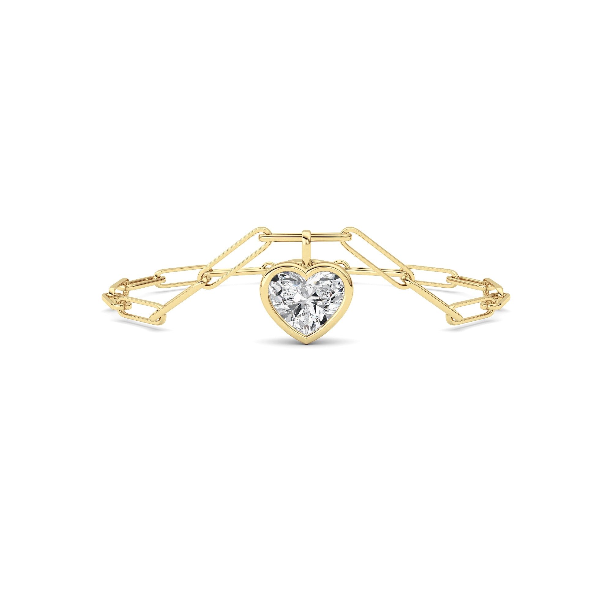 IGI Certified 3.00 CTW FVS Heart Shaped Lab-Grown Diamond Bracelet in 14K Yellow Gold