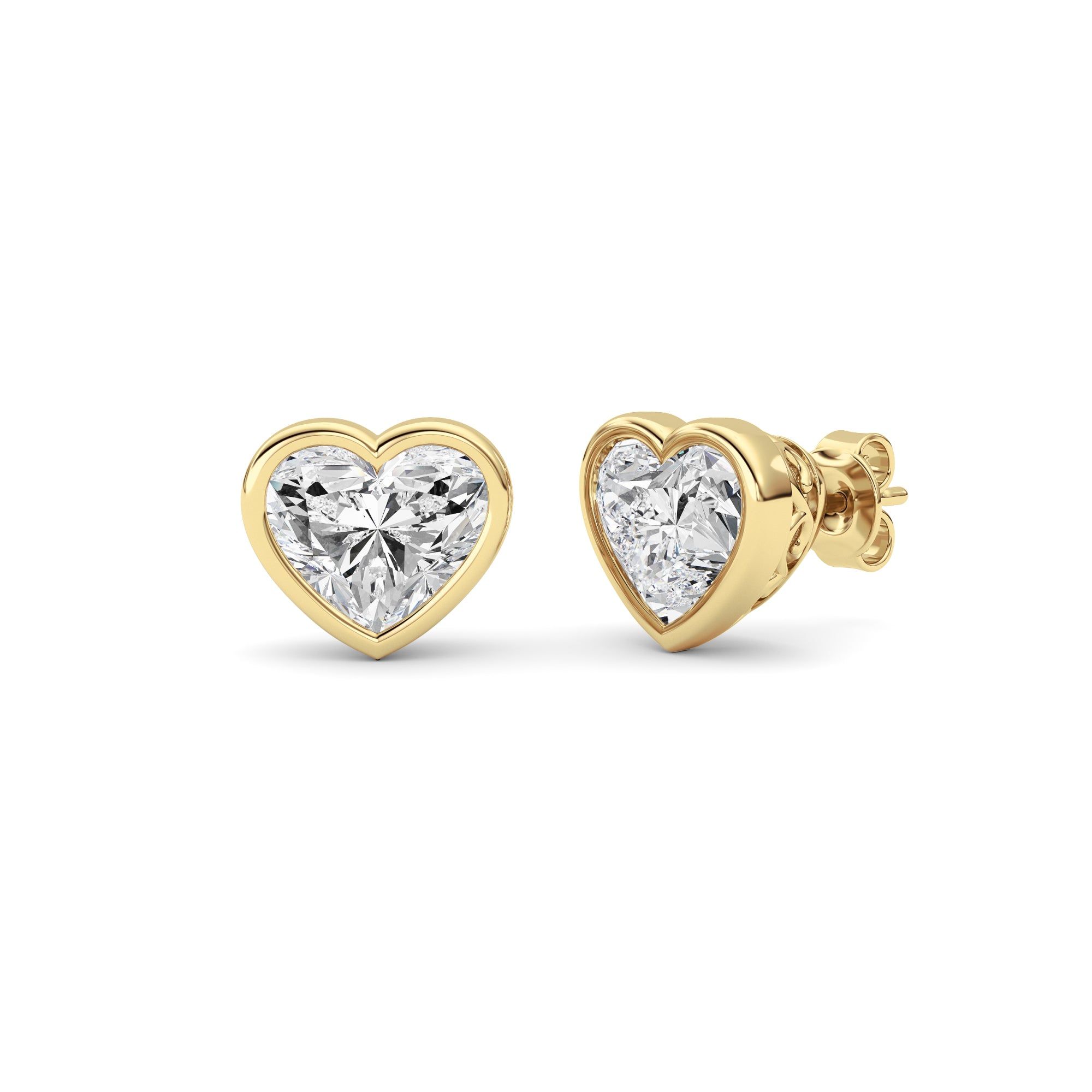IGI Certified 6.00 CTW FVS Heart Shaped Lab-Grown Diamond Stud Earrings in 14K Yellow Gold