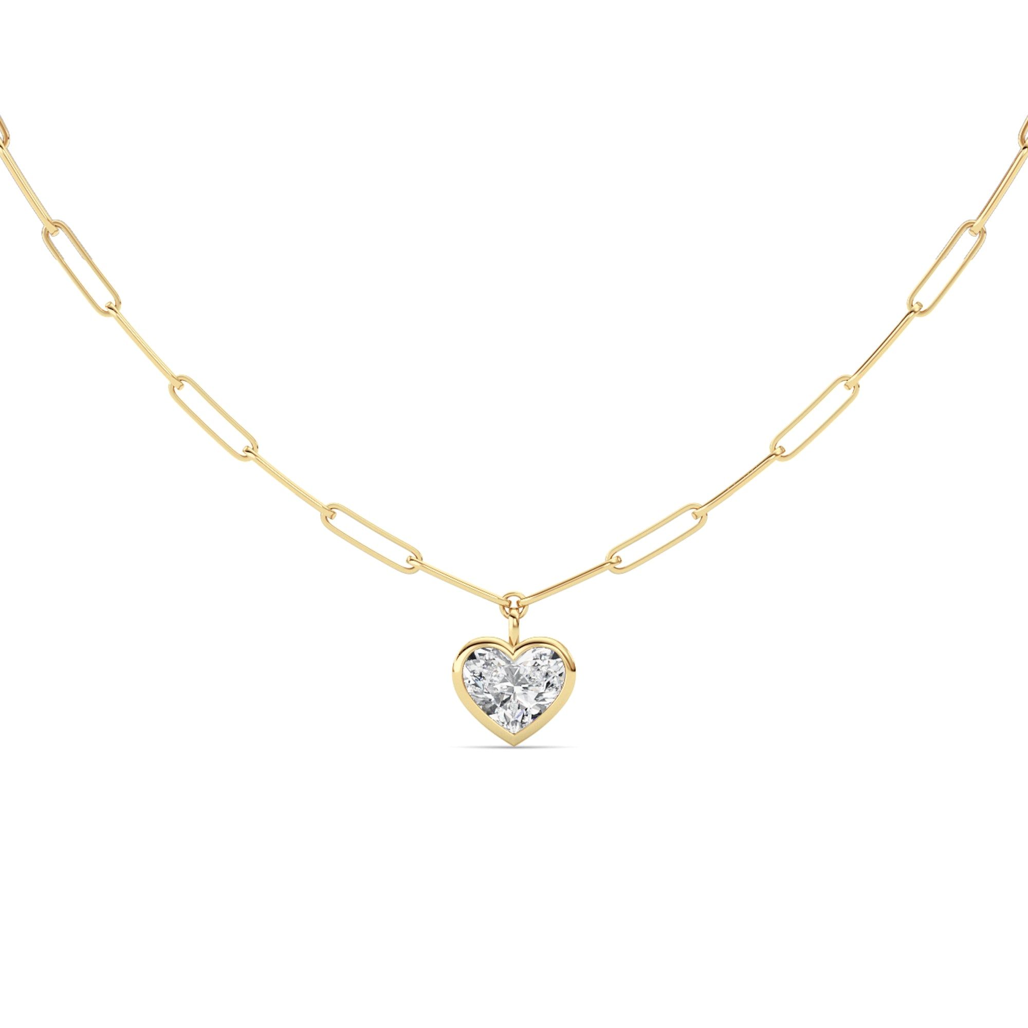 IGI Certified 4.00 CTW FVS Heart Shaped Lab-Grown Diamond Pendant Necklace in 14kt Yellow Gold