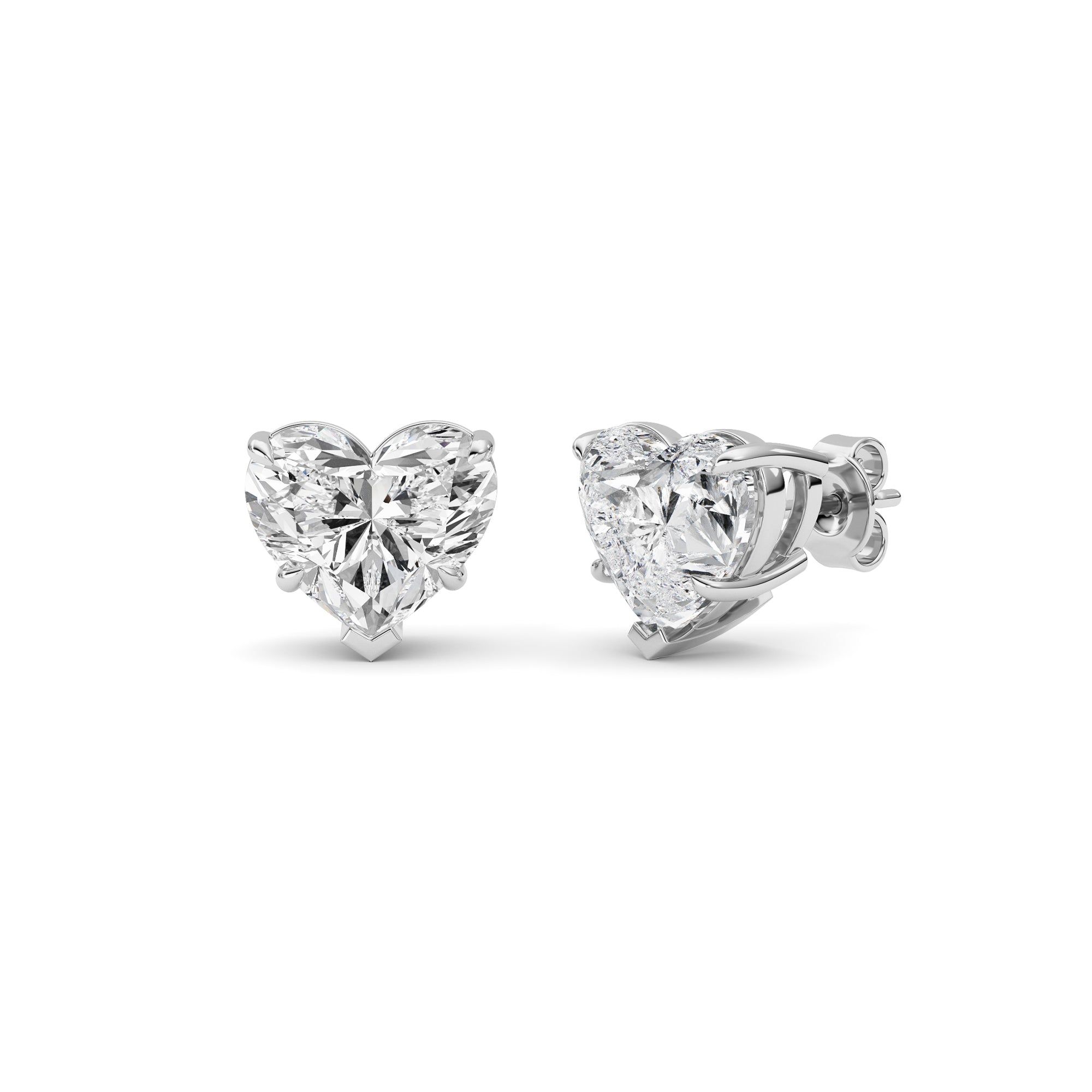 IGI Certified 8.00 CTW FVS Heart Shaped Lab-Grown Diamond Stud Earrings in 14K White Gold