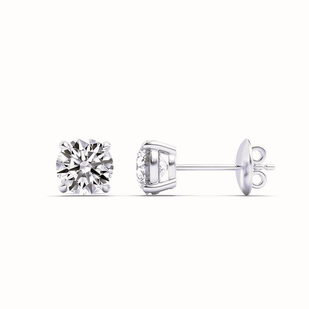 IGI Certified 3.00 Carat FVS Round Cut Lab Diamond Earrings in 14K White Gold