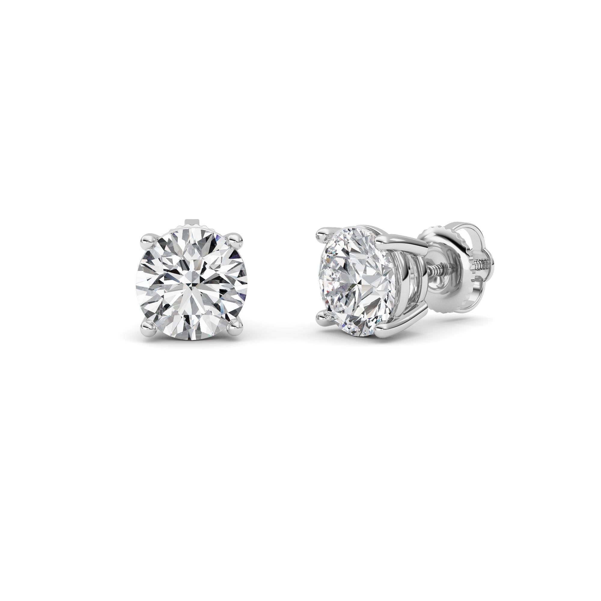 IGI Certified 3.00 Carat   FVS Round Cut Lab-Grown Diamond Earrings in 14kt White Gold