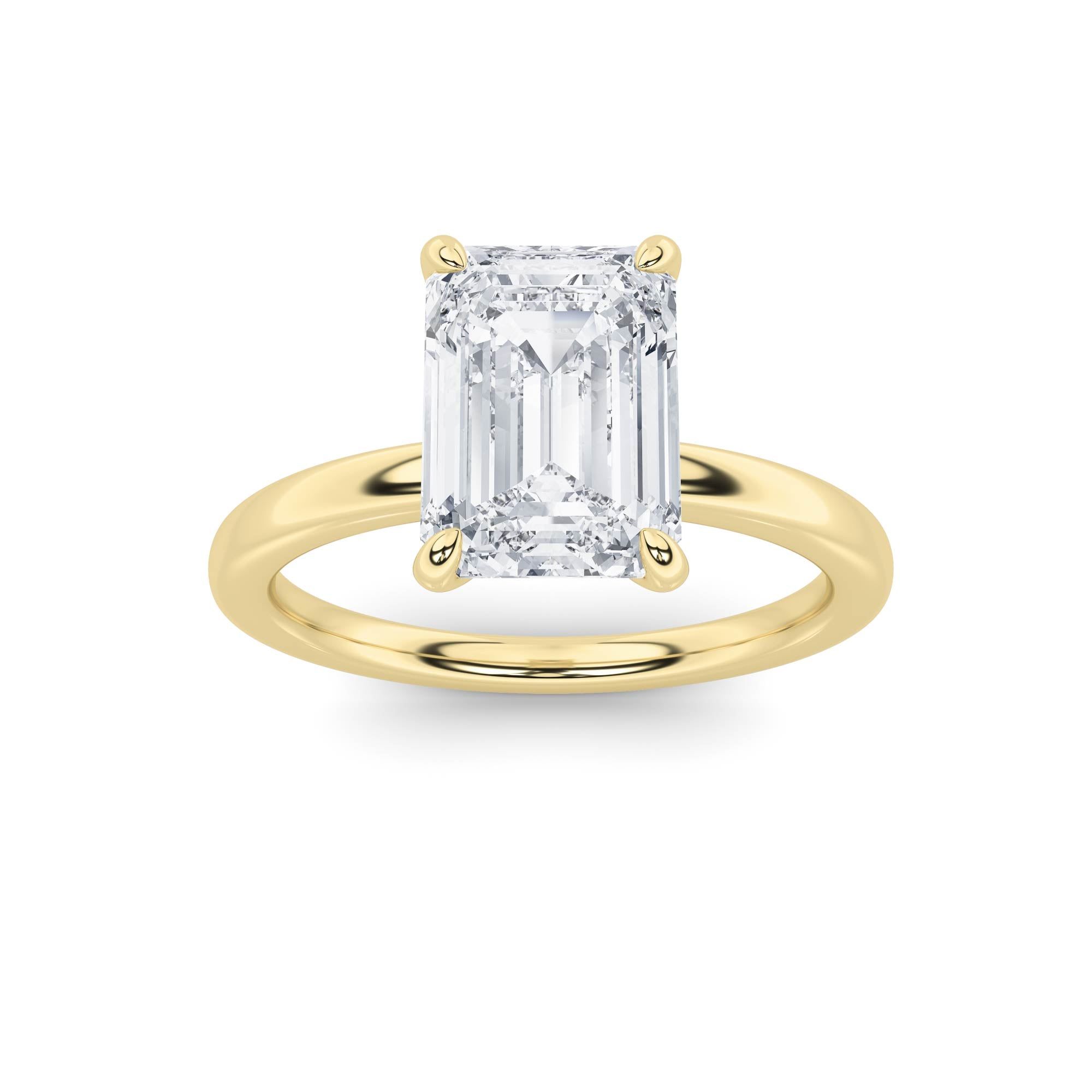 IGI Certified 1.50 CTW FVS Emerald-Cut Lab-Grown Diamond Solitaire Ring in 14K Yellow Gold