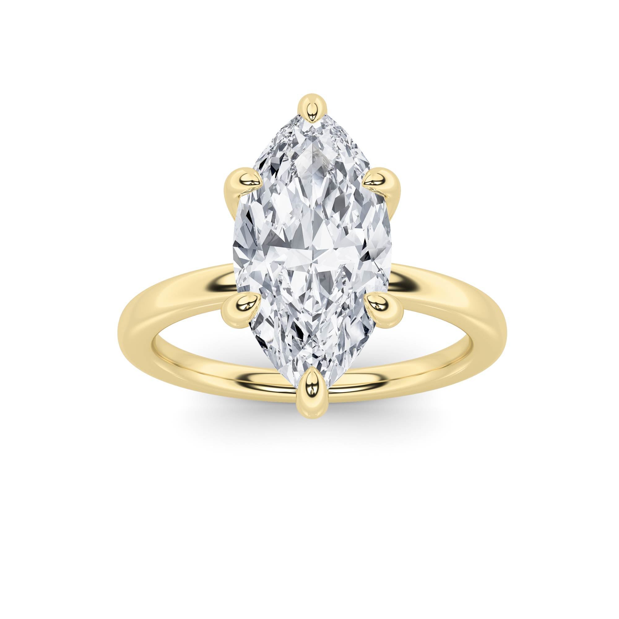 IGI Certified 2.00 CTW FVS Marquise Shaped Lab-Grown Diamond Solitaire Ring in 14K Yellow Gold