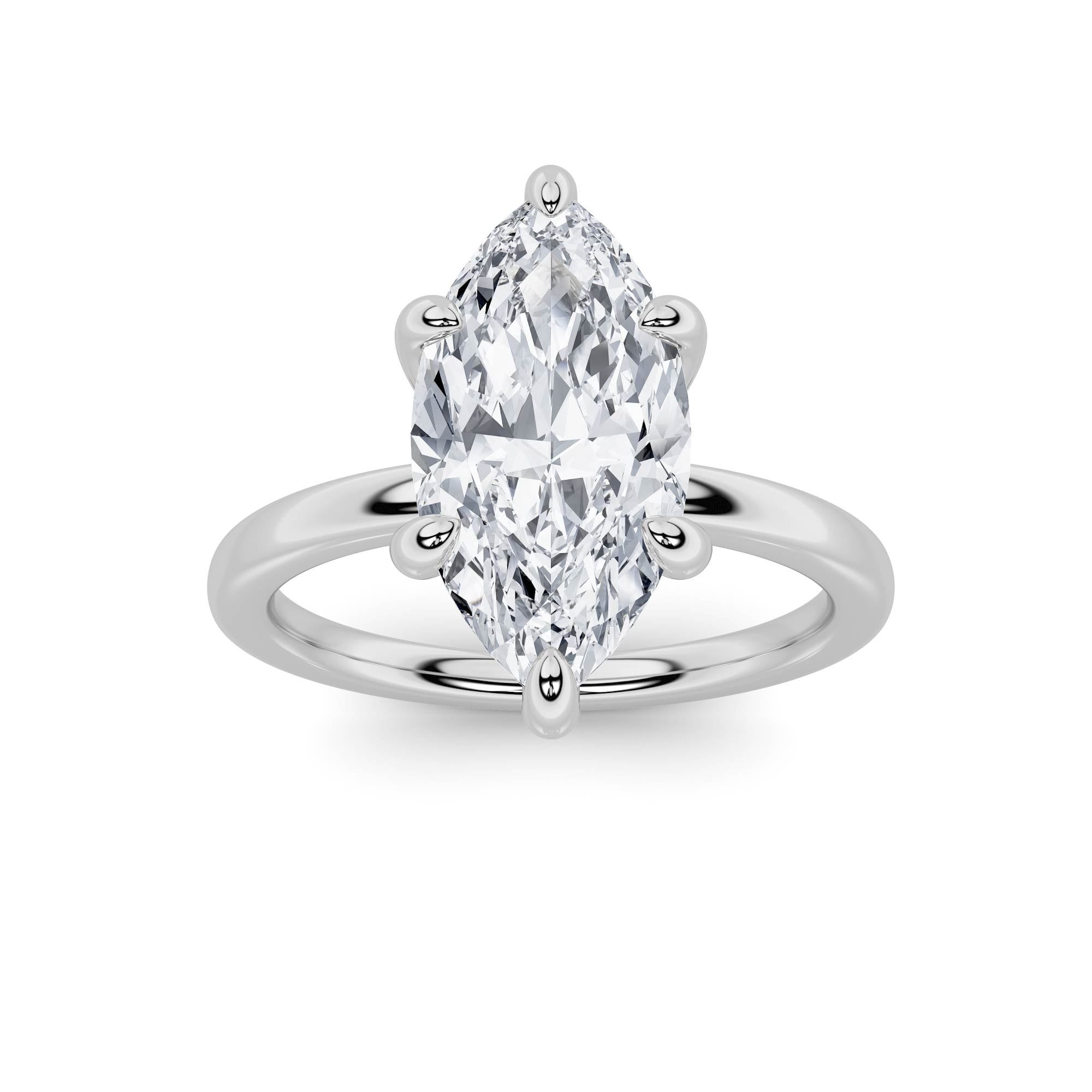 IGI Certified 1.00 CTW FVS Marquise Shaped Lab-Grown Diamond Solitaire Ring in 14K White Gold