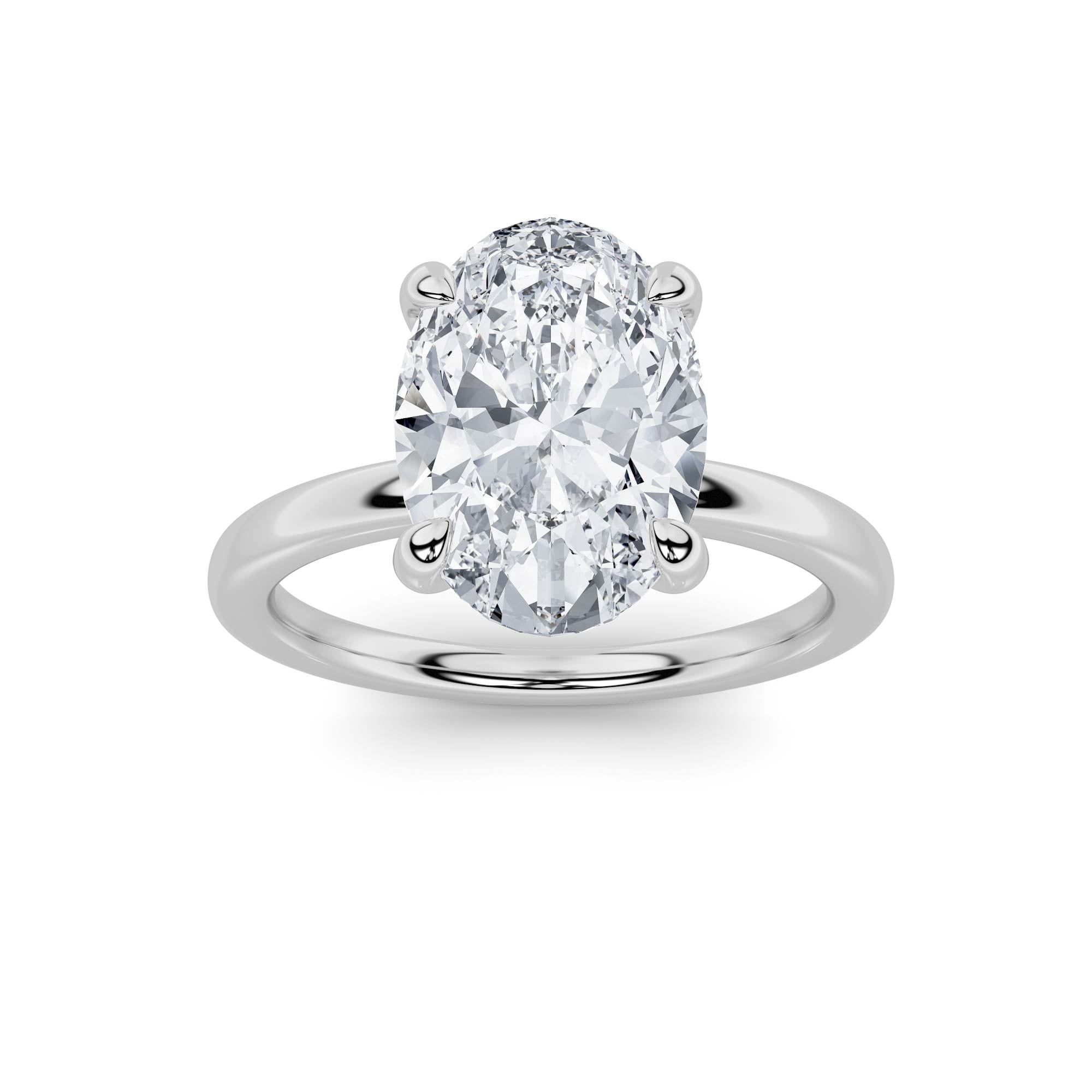 IGI Certified 1.00 CTW FVS Oval Shaped Lab-Grown Diamond Solitaire Ring in 14K White Gold