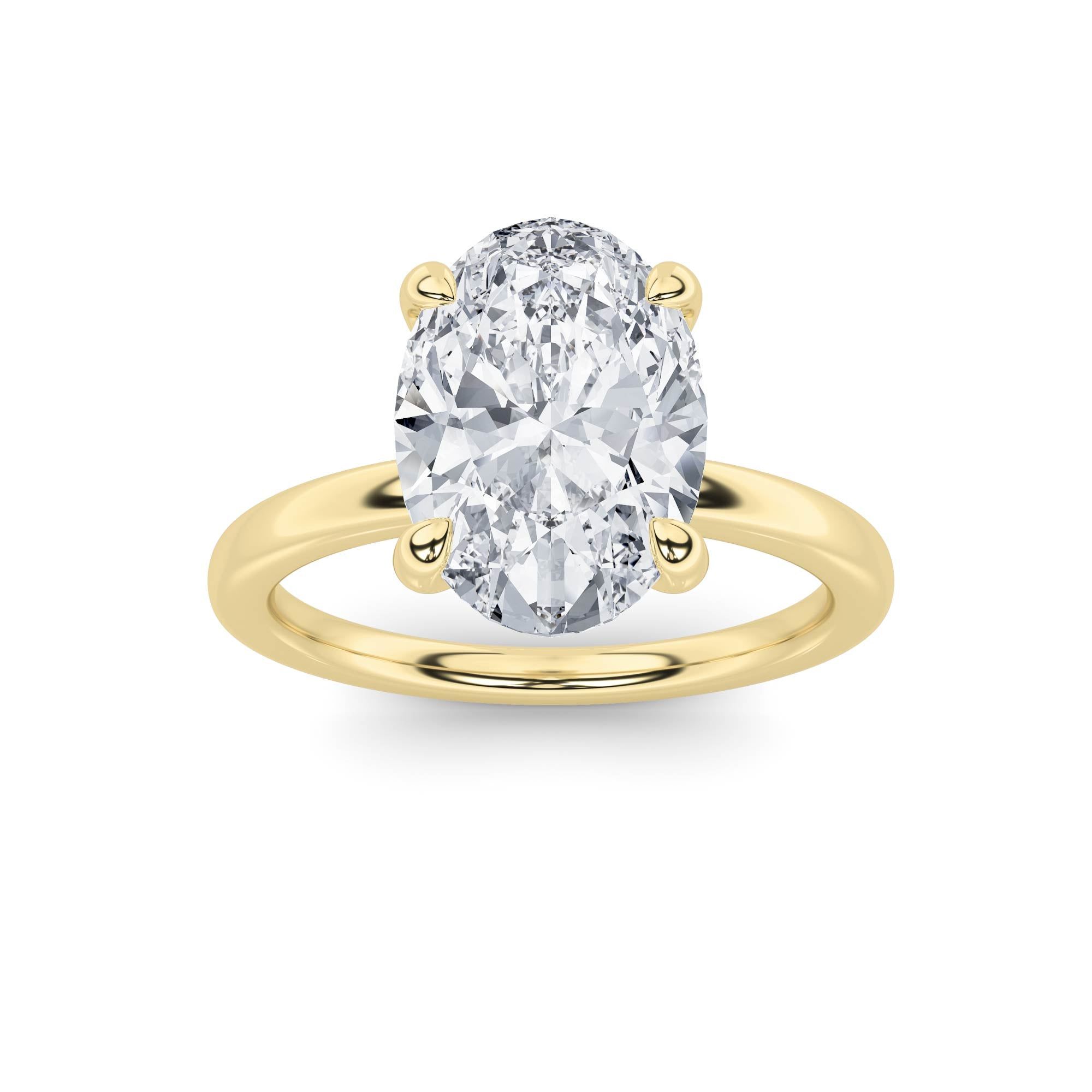 IGI Certified 1.00 CTW FVS Oval Shaped Lab-Grown Diamond Solitaire Ring in 14K Yellow Gold