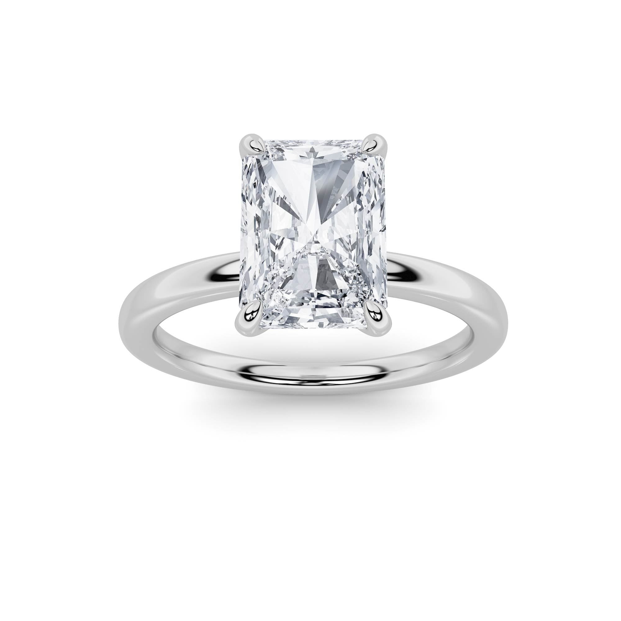 IGI Certified 1.50 CTW FVS Radiant Shaped Lab-Grown Diamond Solitaire Ring in 14K White Gold