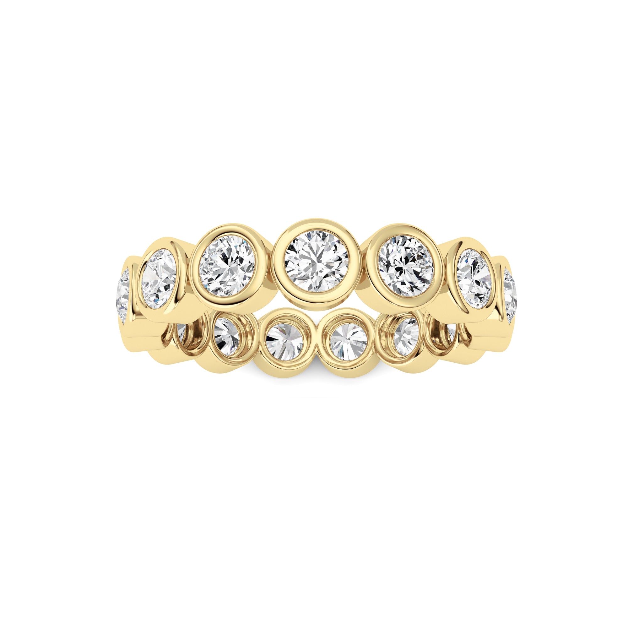 IGI Certified Bezel-Set Round Shaped Lab-Grown Diamond Eternity Band