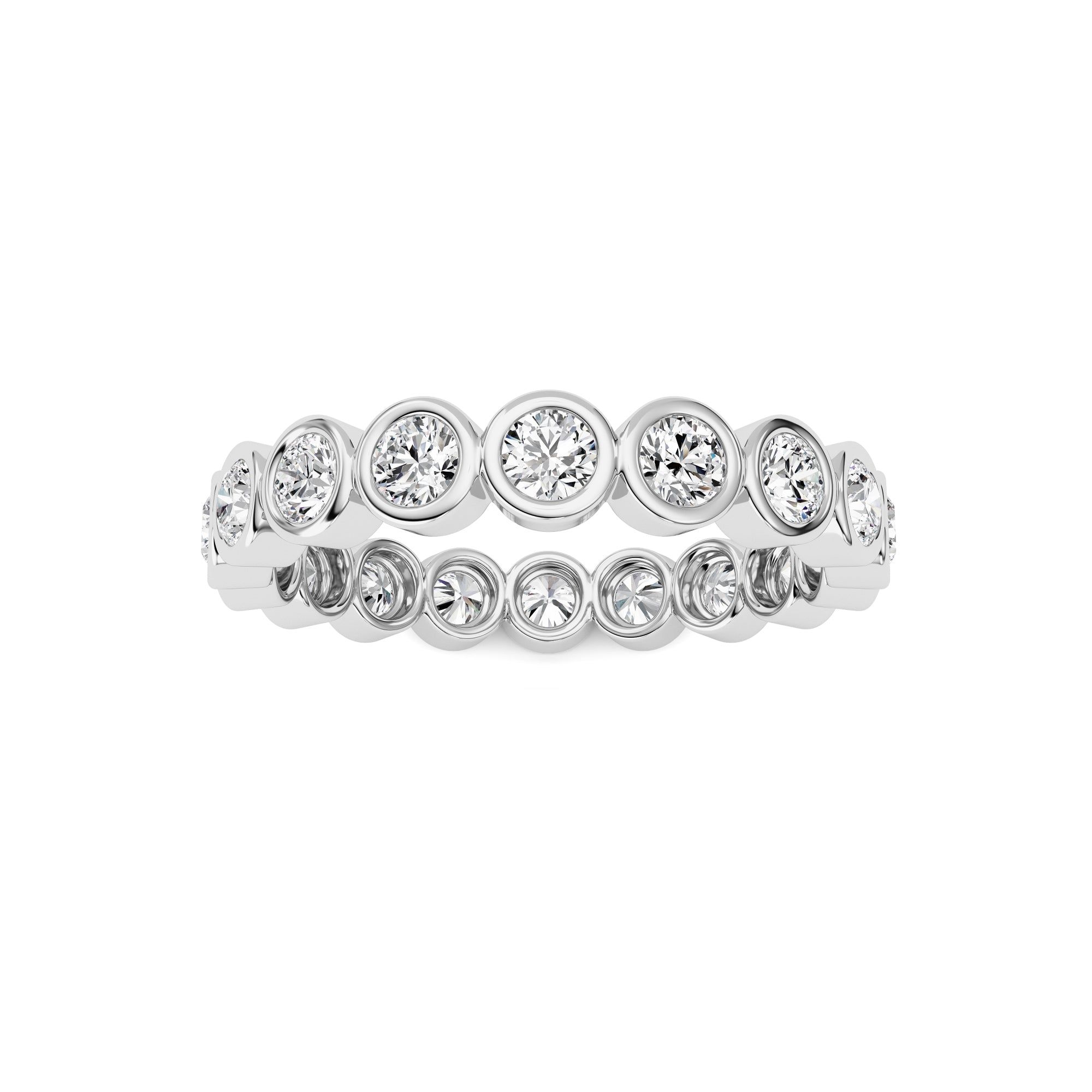 IGI Certified Bezel-Set Round Shaped Lab-Grown Diamond Eternity Band