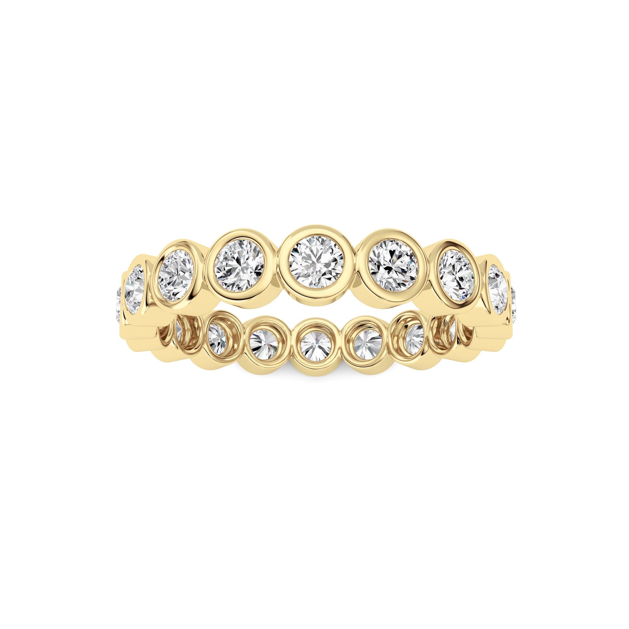 IGI Certified Bezel-Set Round Shaped Lab-Grown Diamond Eternity Band