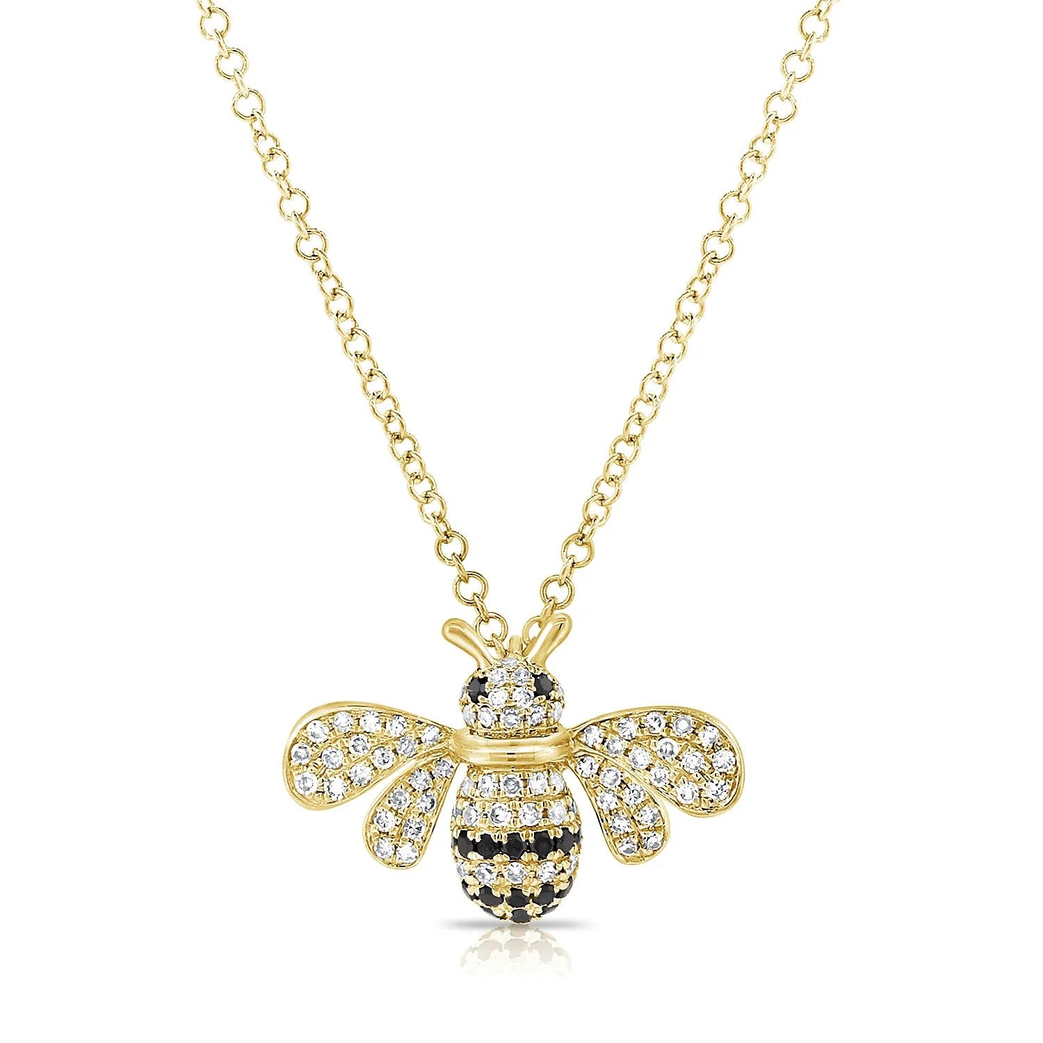14kt Gold 0.22 CTW Diamond Bumble Bee Necklace