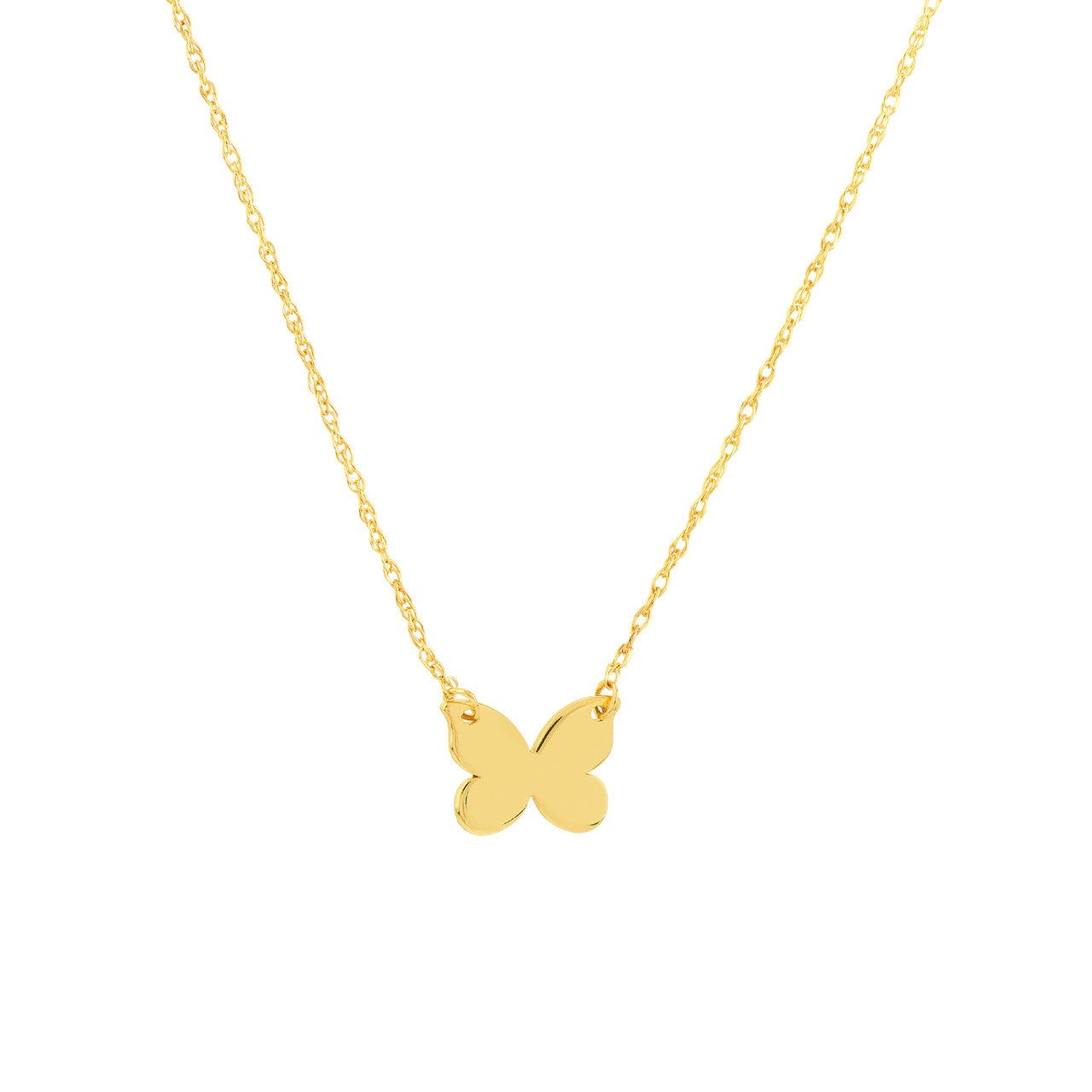 14kt Gold Children's Mini Butterfly Adjustable Necklace