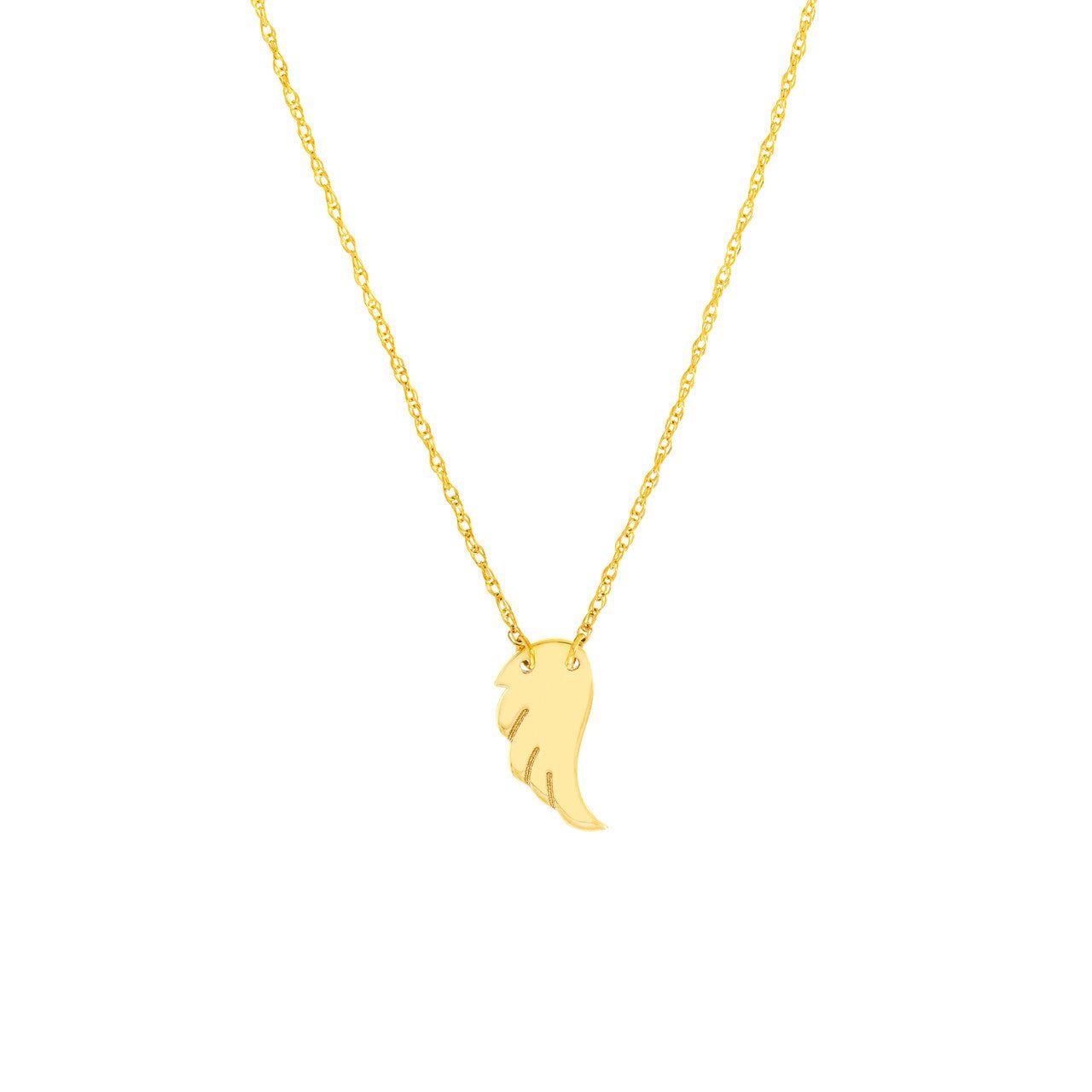 14kt Gold Children's Mini Angel Wing Adjustable Necklace