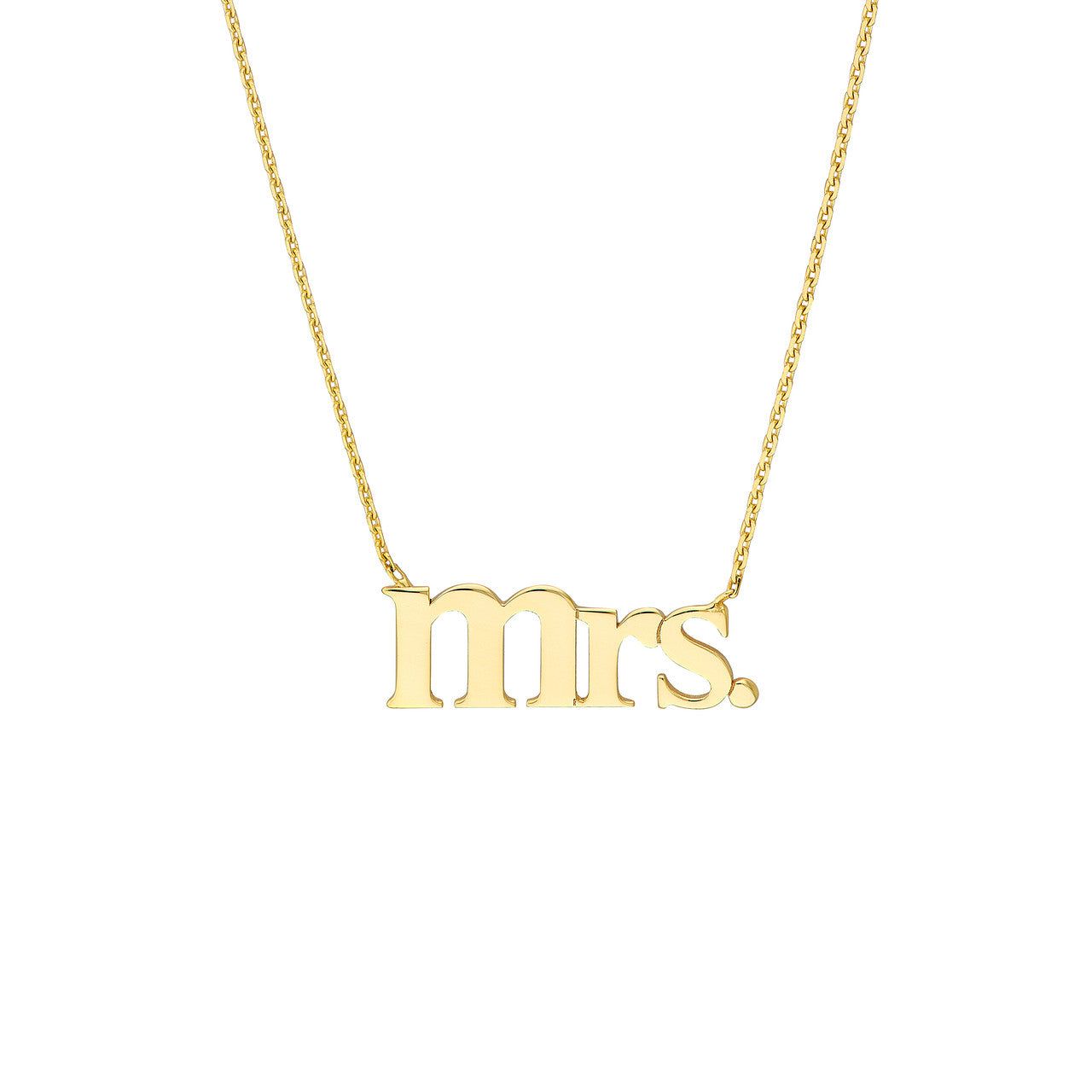 14kt Gold Mrs. Nameplate Adjustable Necklace