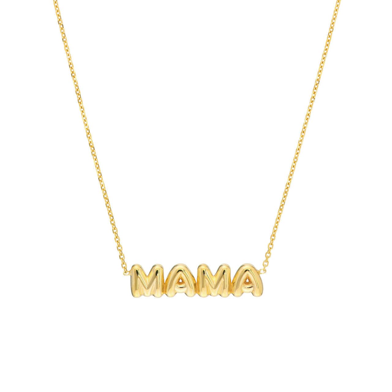 14kt Gold Puff Mama Necklace