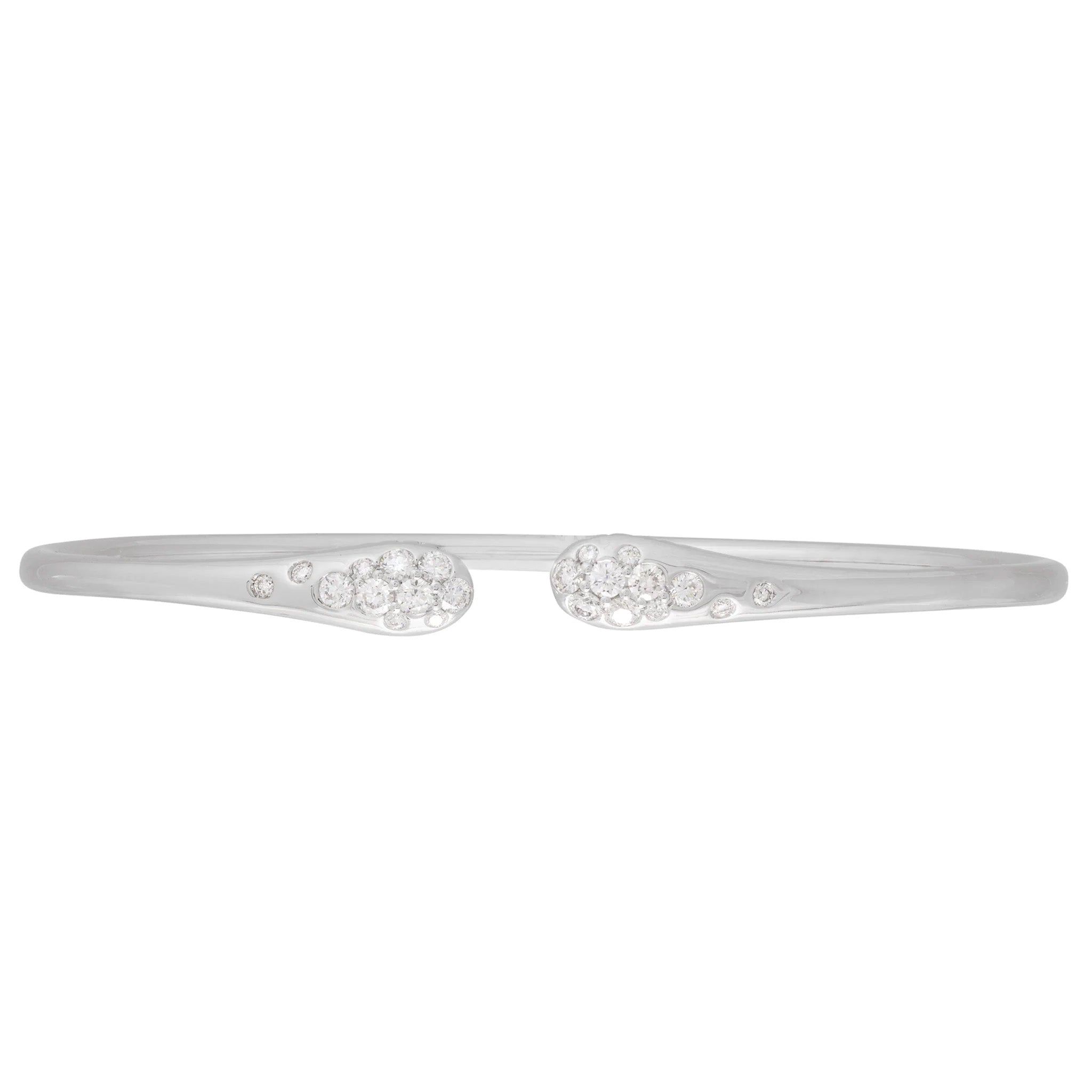 18KT White Gold Diamond Lollypop Open Bracelet