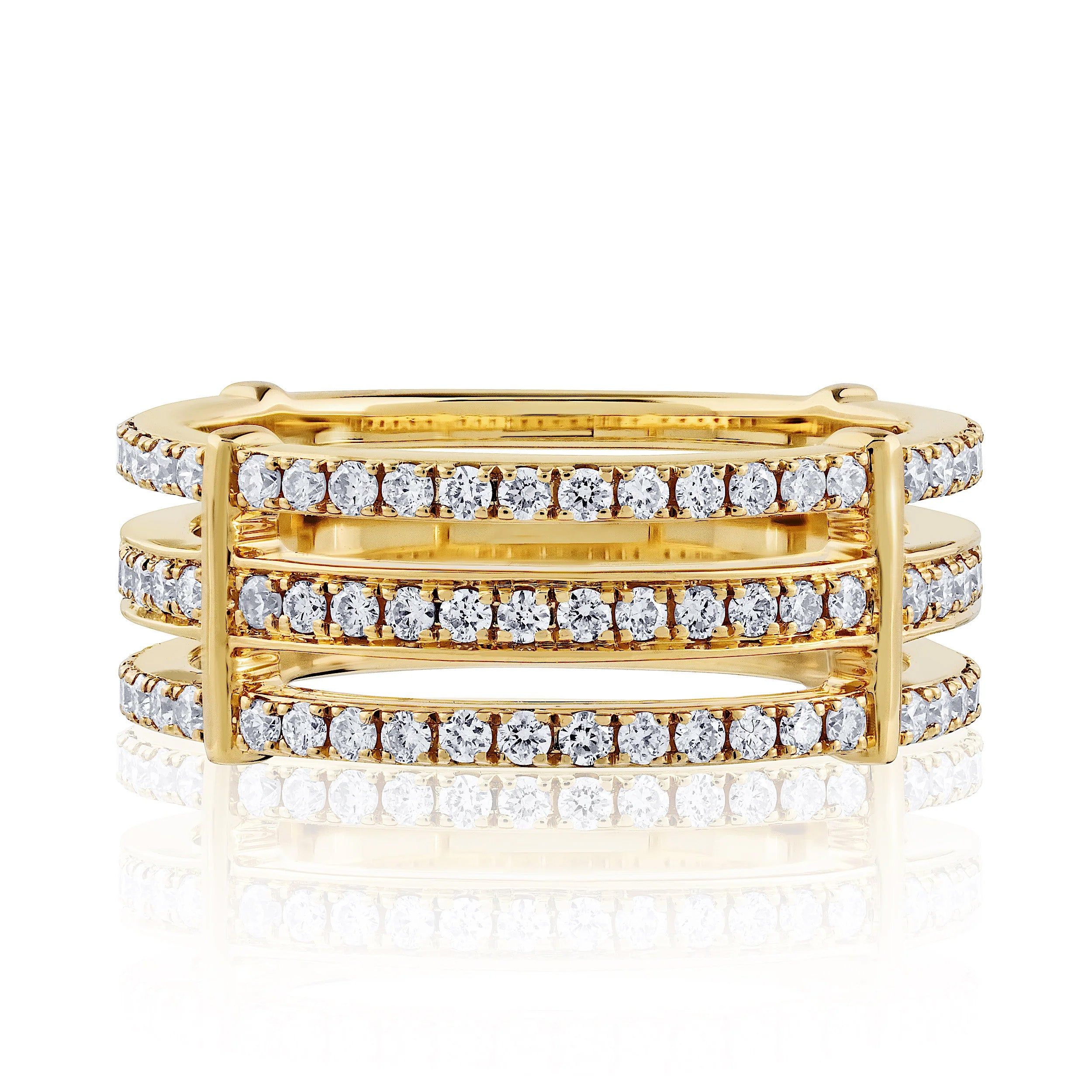 18KT Yellow Gold Modern Diamond Ring