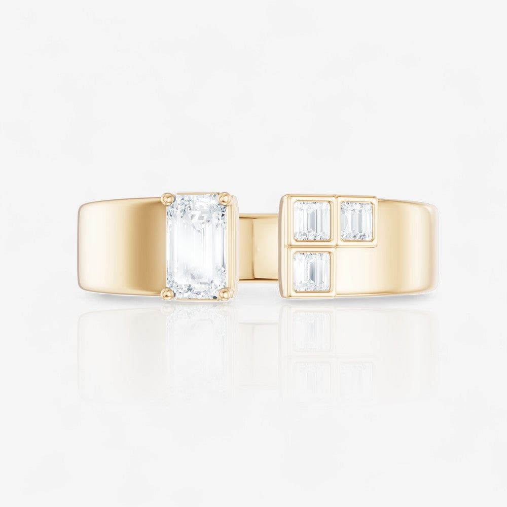 0.45 CTW 14kt Gold Lab-Grown Multi Shape Diamond Open Cigar Fashion Band