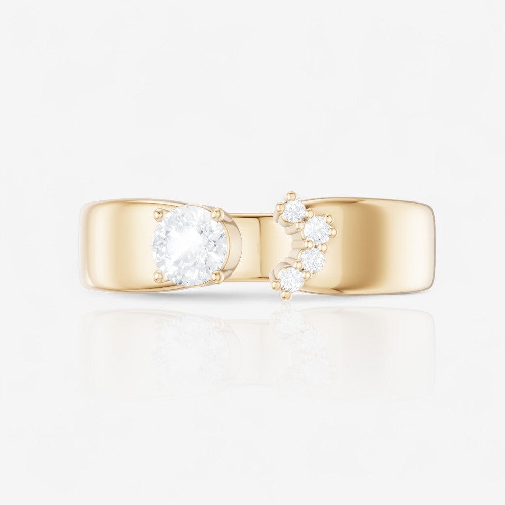 0.27 CTW 14kt Gold Lab-Grown Round Diamond Open Cigar Fashion Band