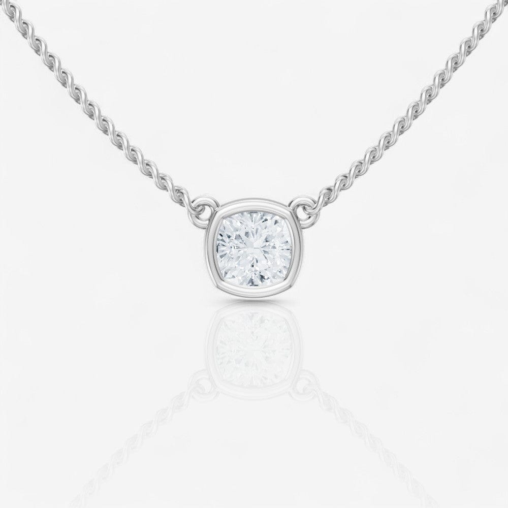 Design Your Own Bezel-Set Stationary Cushion-Cut Solitaire Pendant Setting