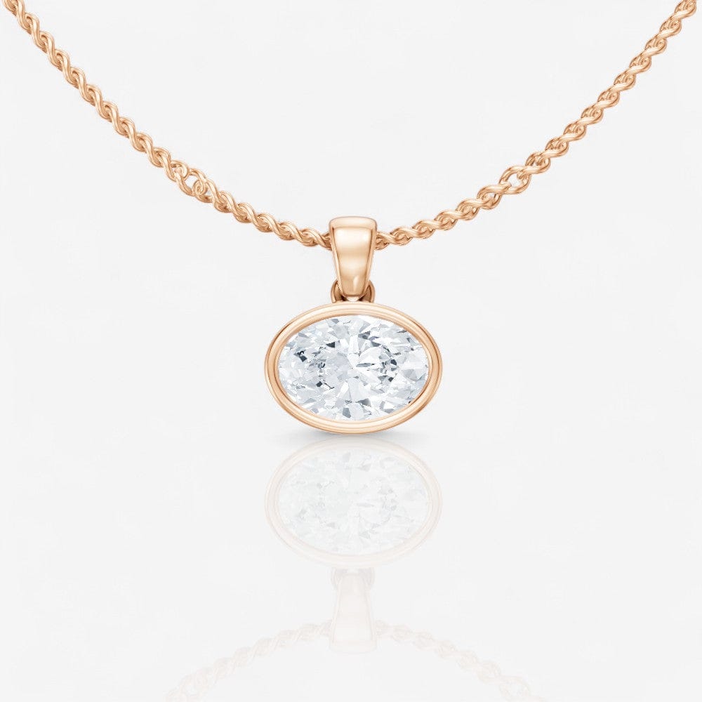 Design Your Own Bezel-Set Oval Cut Solitaire Pendant Setting
