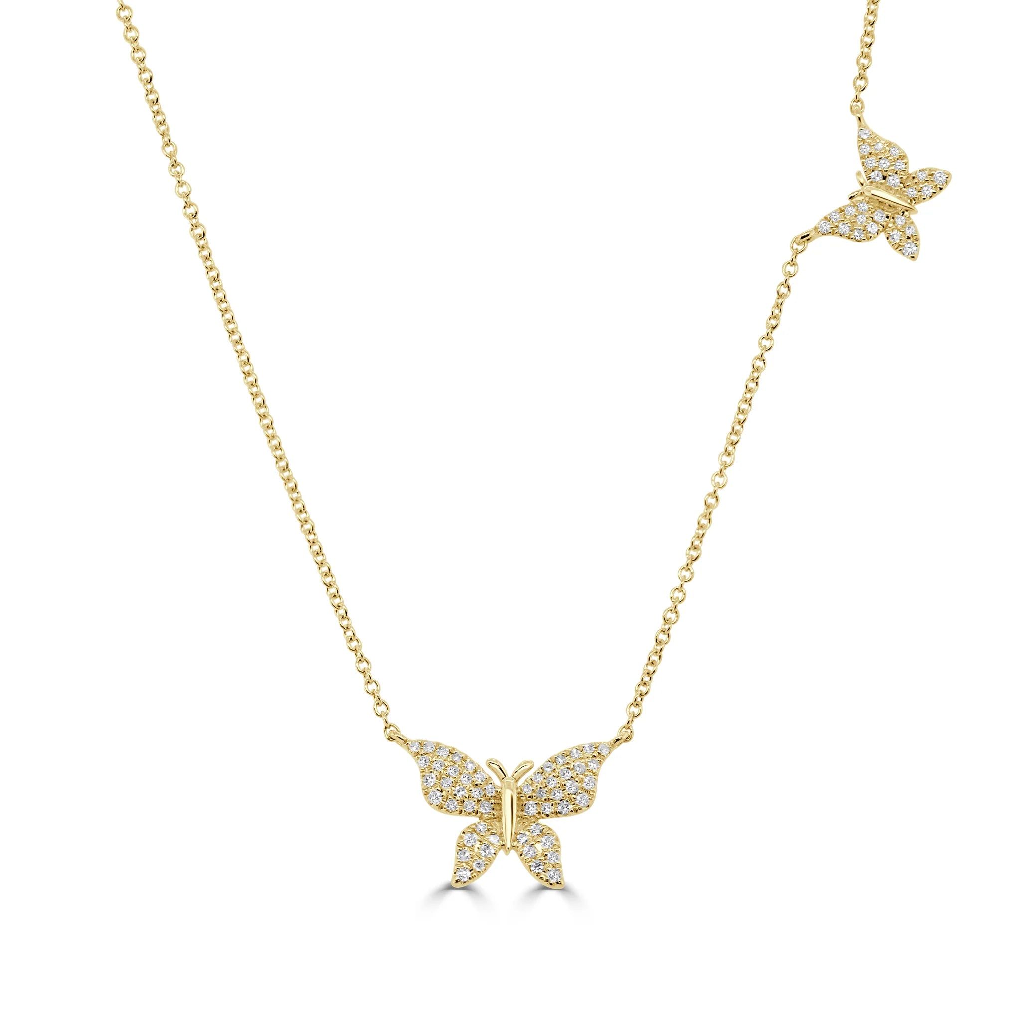 14kt Gold 0.21 CTW Diamond Butterfly Necklace