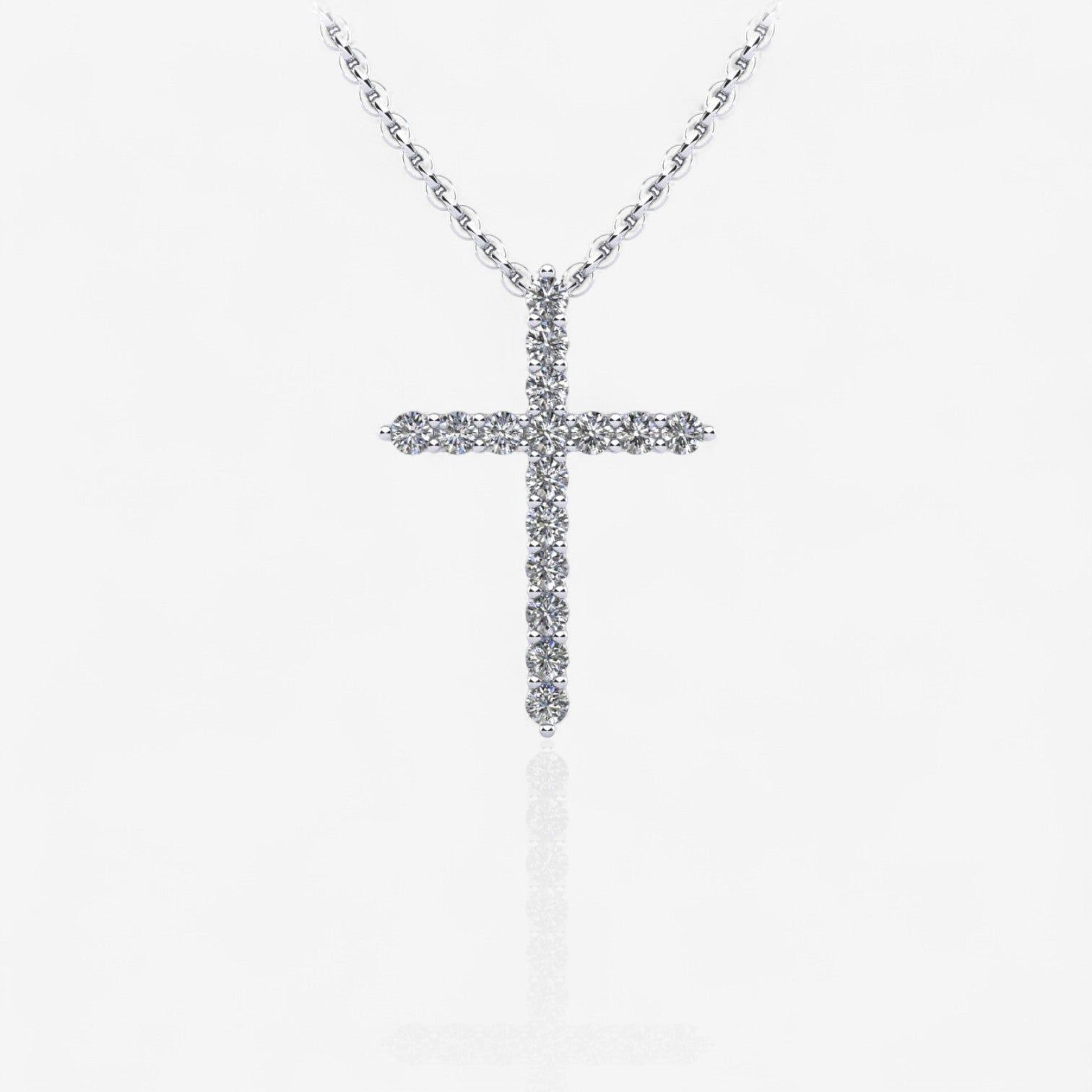 Classic Lab-Grown Diamond Cross Pendant Necklace