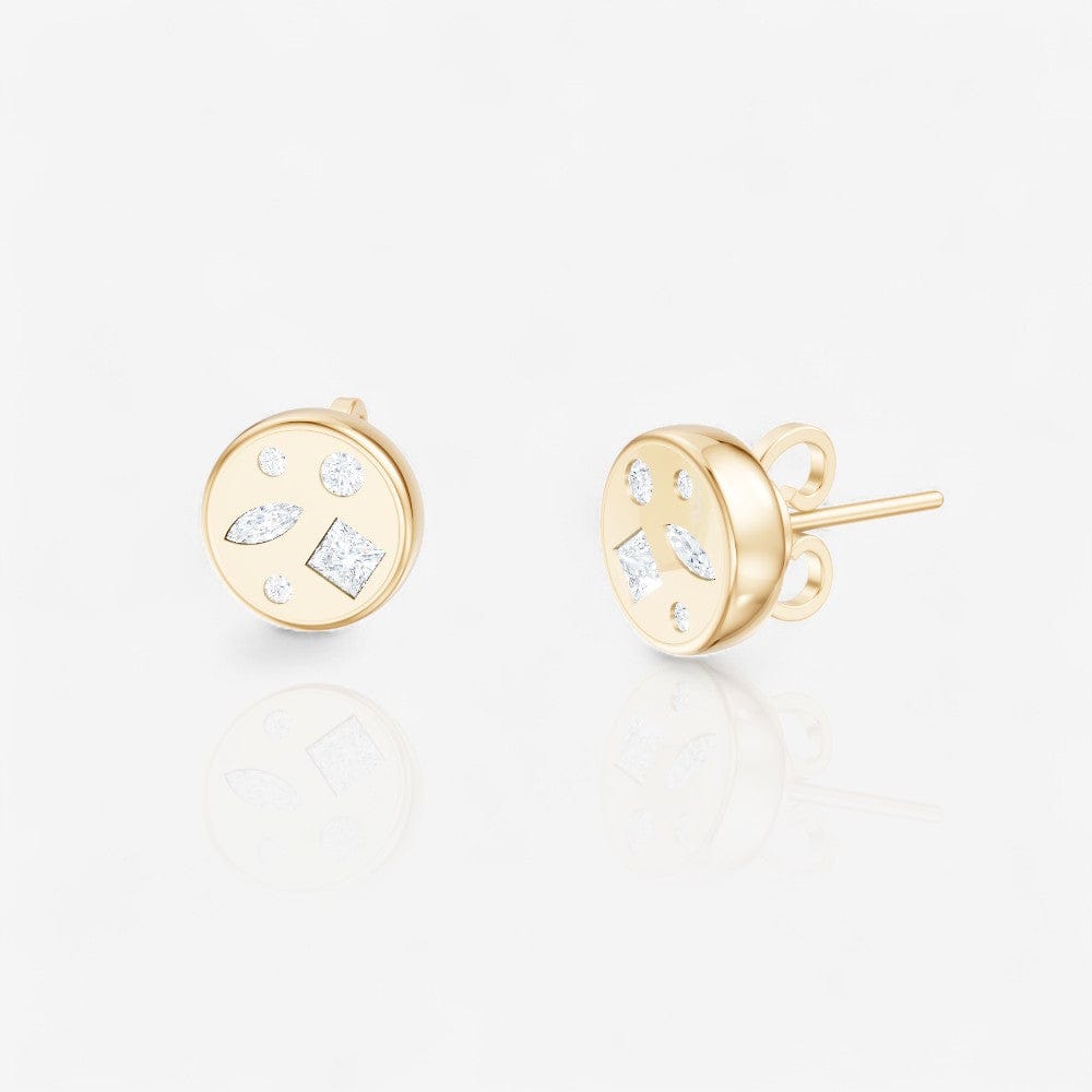 0.23 CTW 14kt Gold Multi Shape Lab-Grown Diamond Stud Earrings