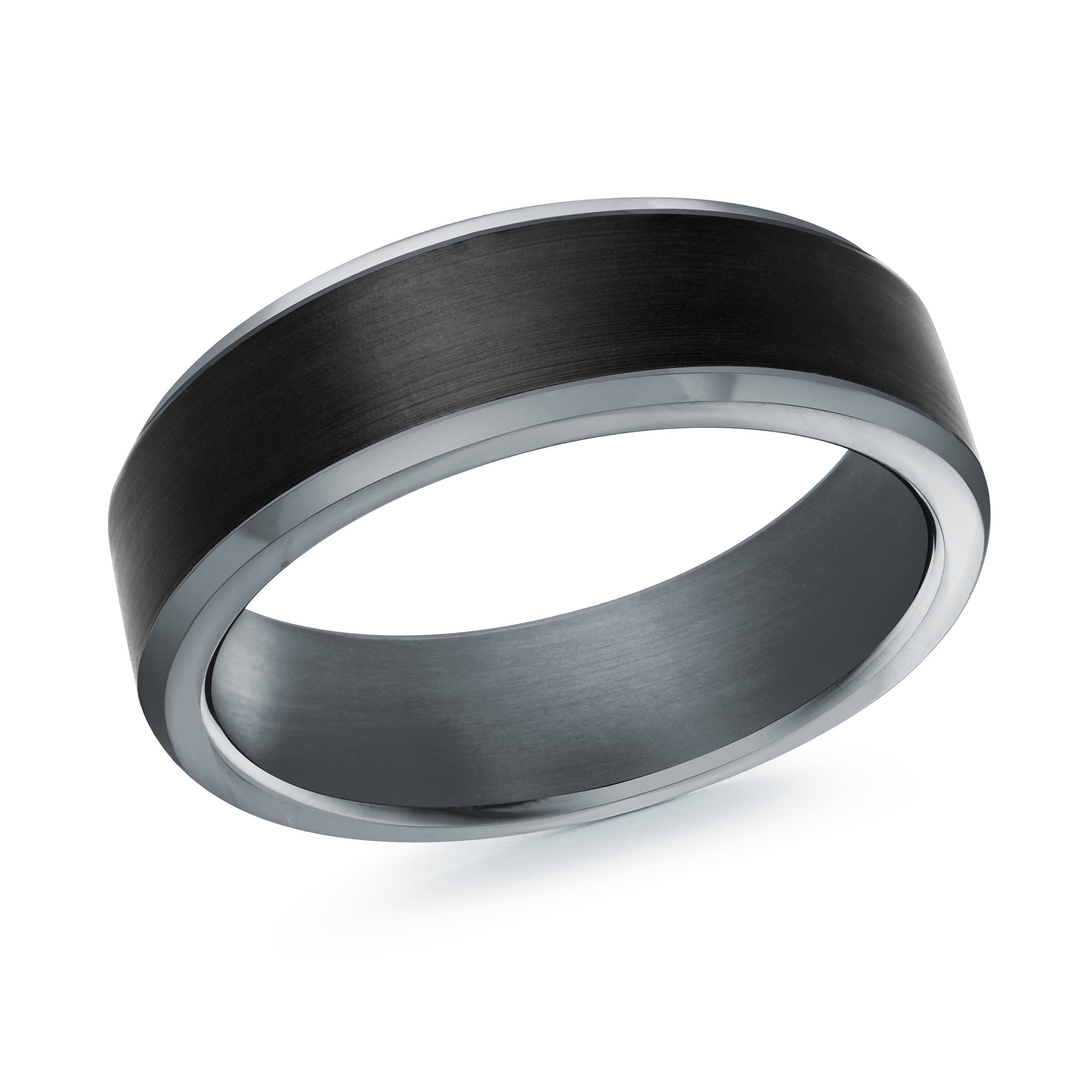 Men's 7mm Tantalum Wedding Ring with Carbon Fiber Center