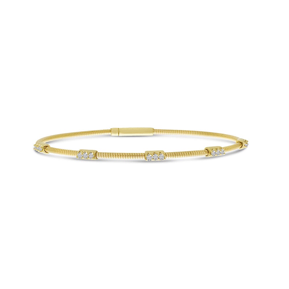 14kt Yellow Gold 0.25 CTW Natural Diamond Flexible Bracelet