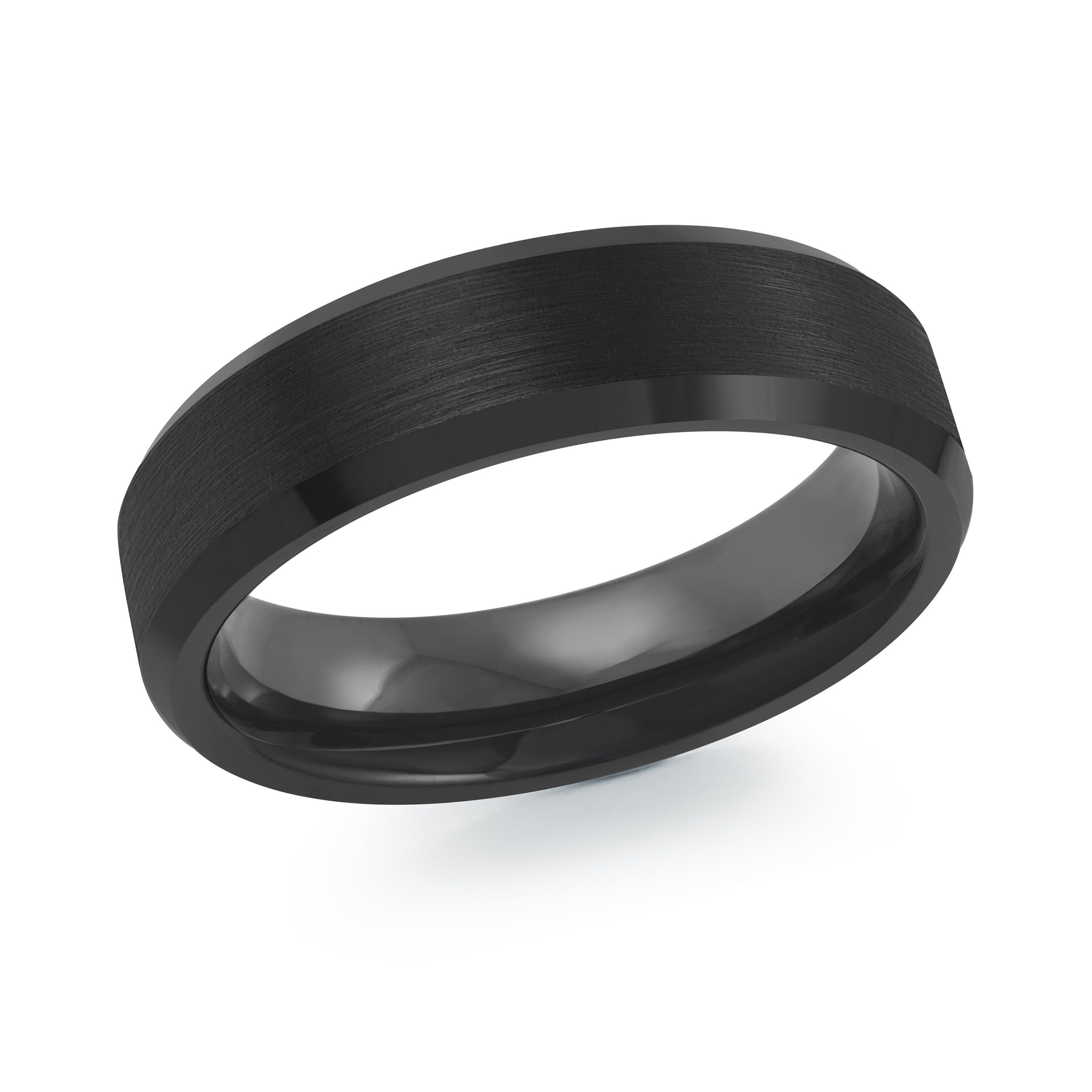 Men's 6mm Black Tungsten Satin Wedding Ring