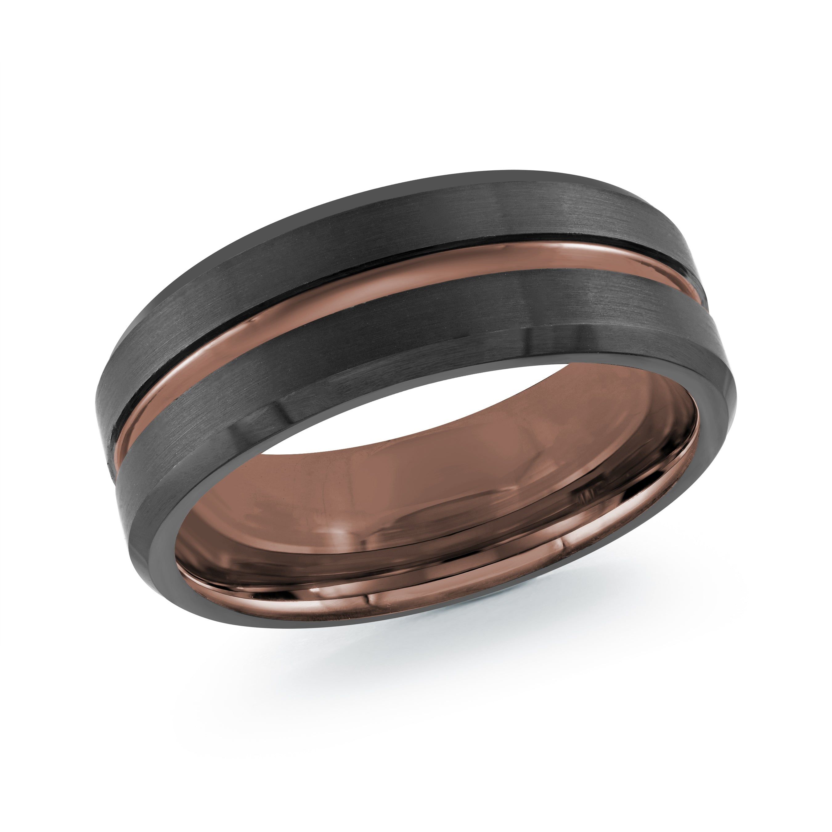 Men's 8mm Tungsten Wedding Ring with Copper Tone Center